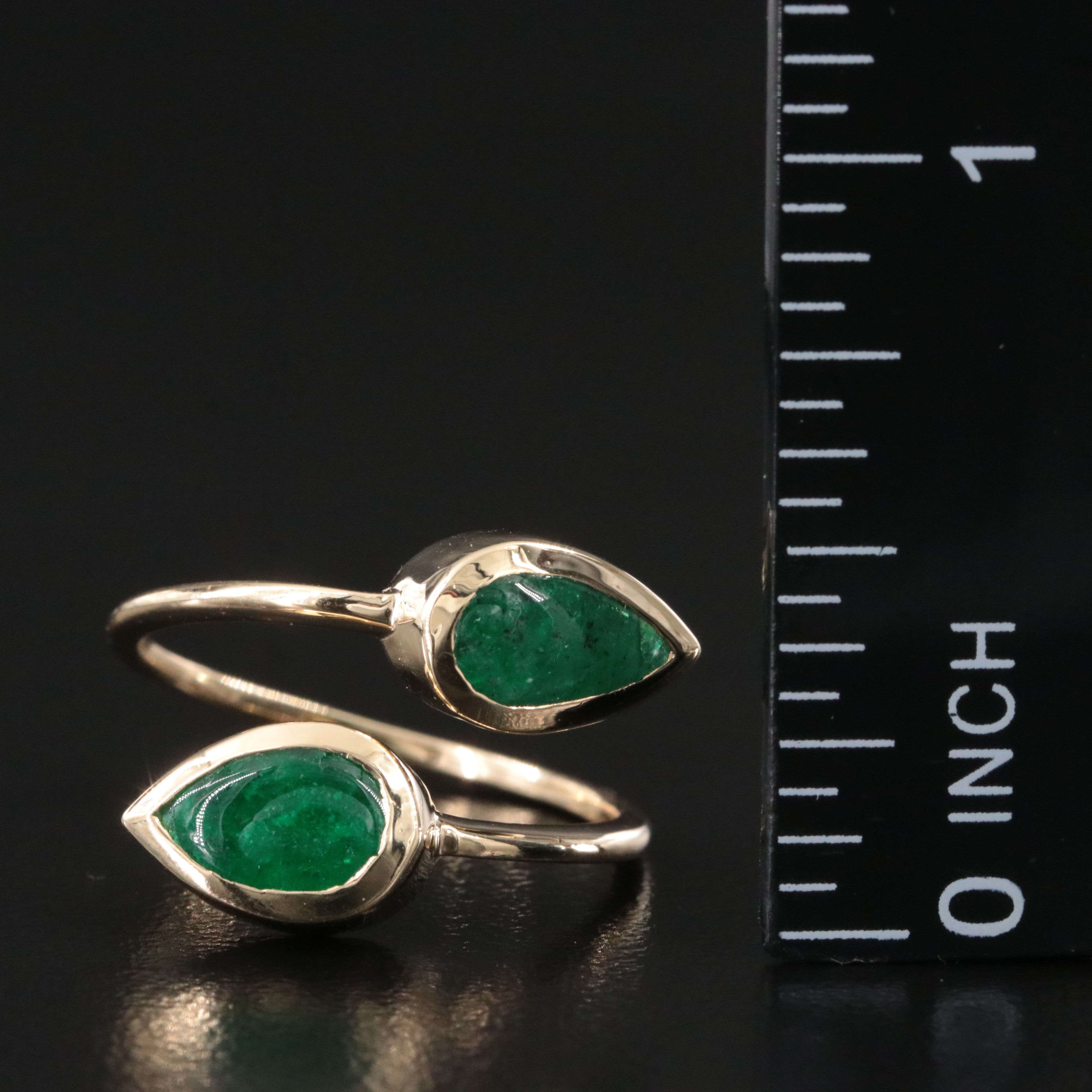 14K 2.37 CTW Emerald Toi et Moi Ring
