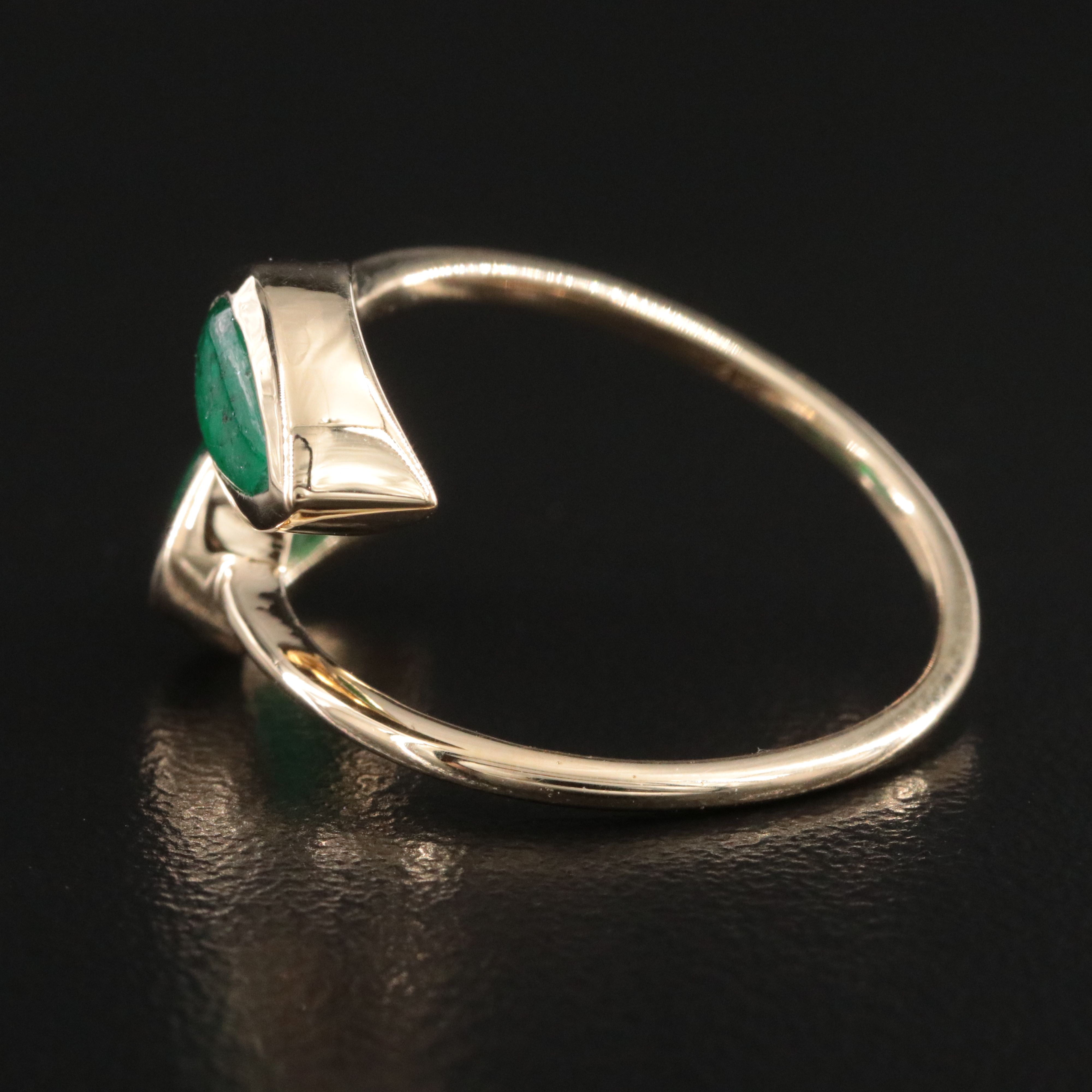 14K 2.37 CTW Emerald Toi et Moi Ring