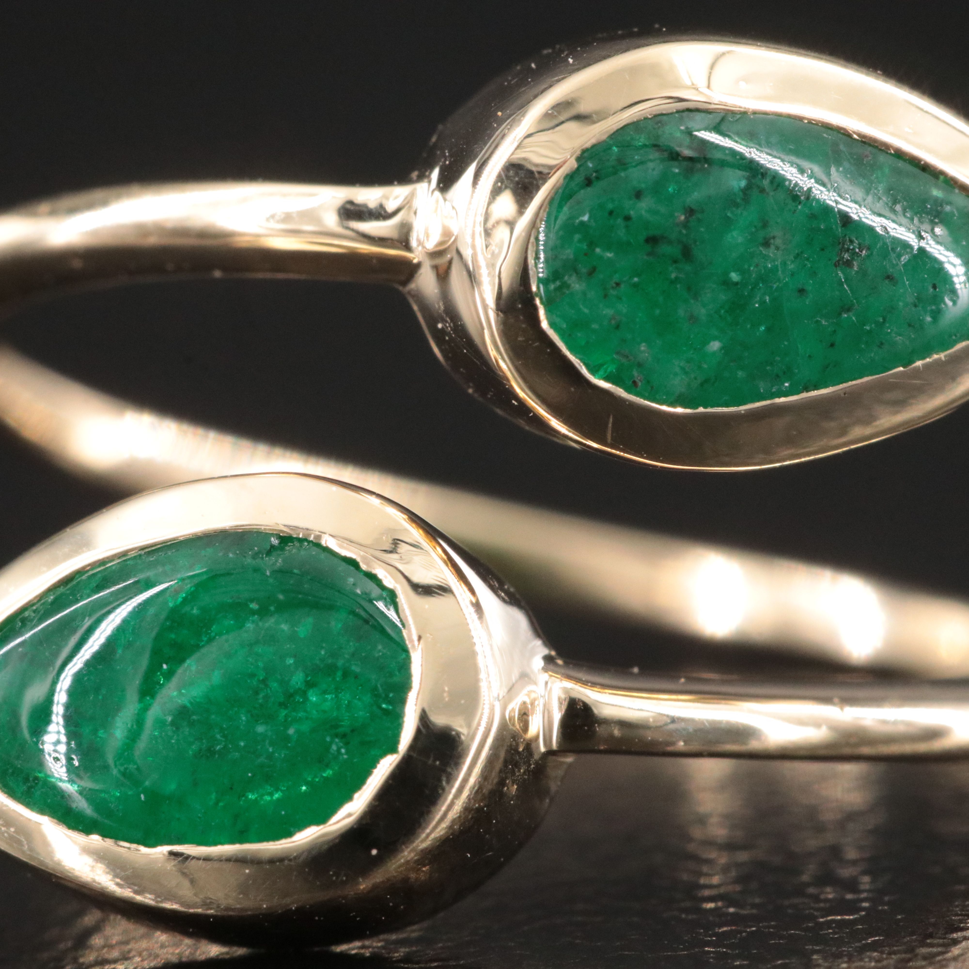 14K 2.37 CTW Emerald Toi et Moi Ring