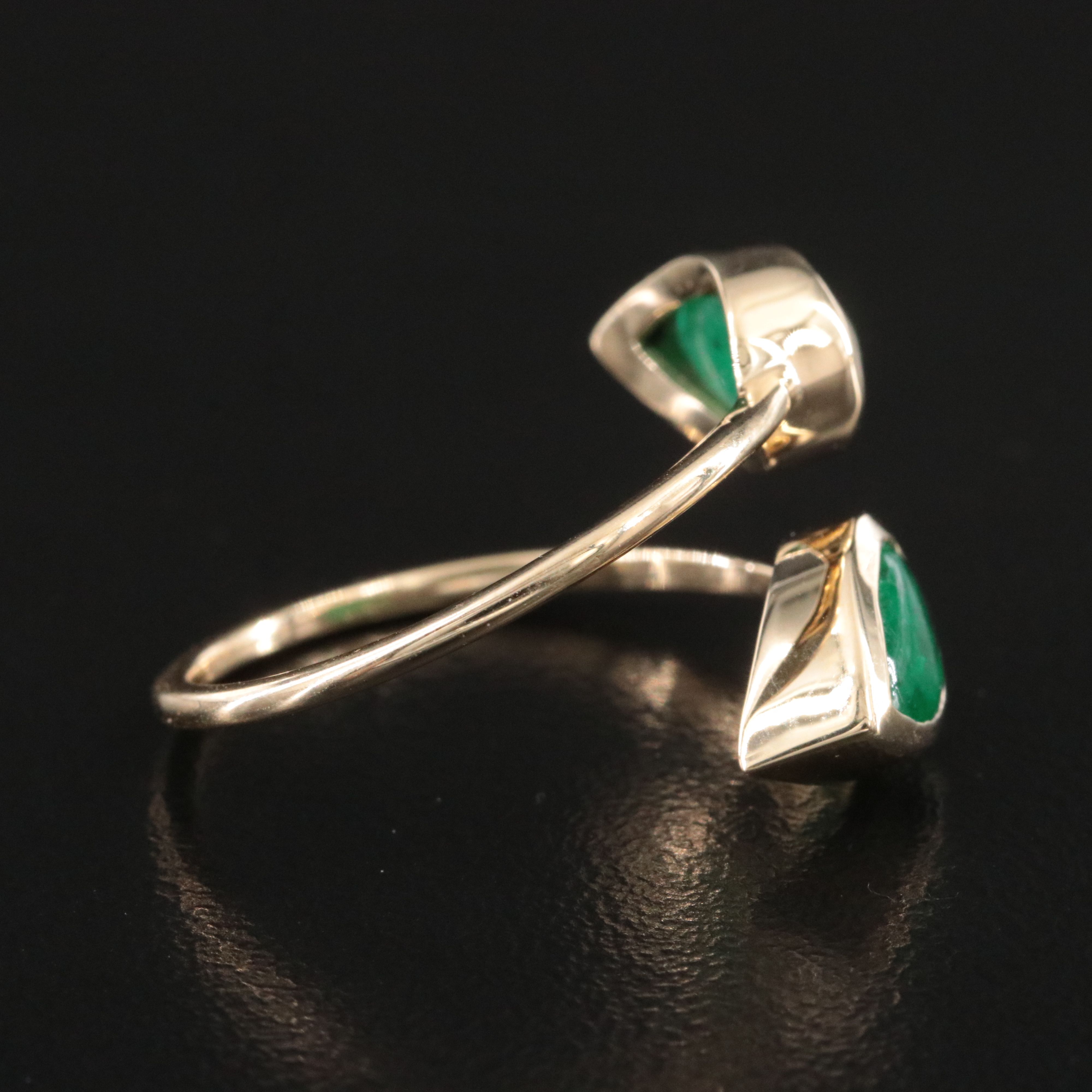 14K 2.37 CTW Emerald Toi et Moi Ring