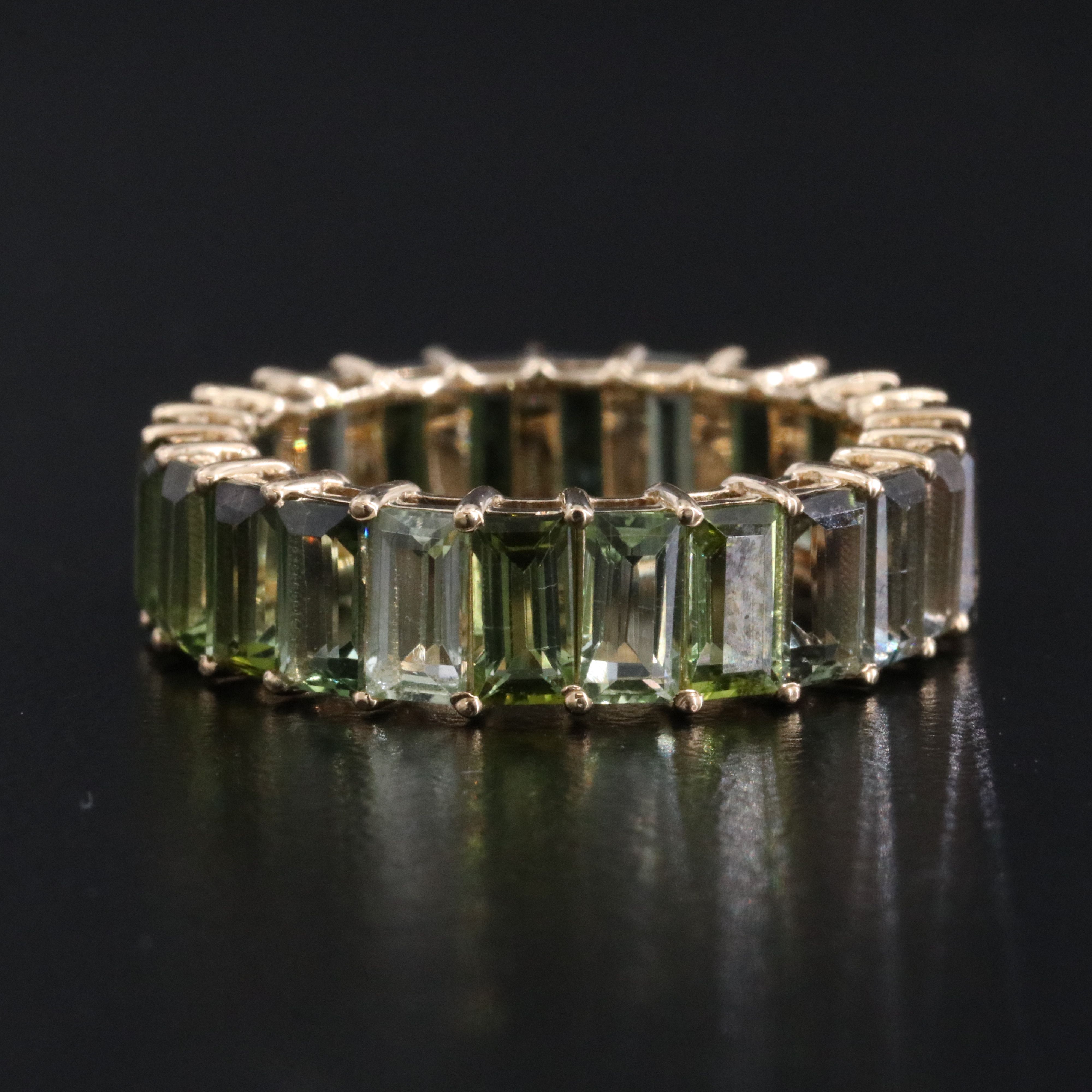 14K 5.43 CTW Tourmaline Eternity Band