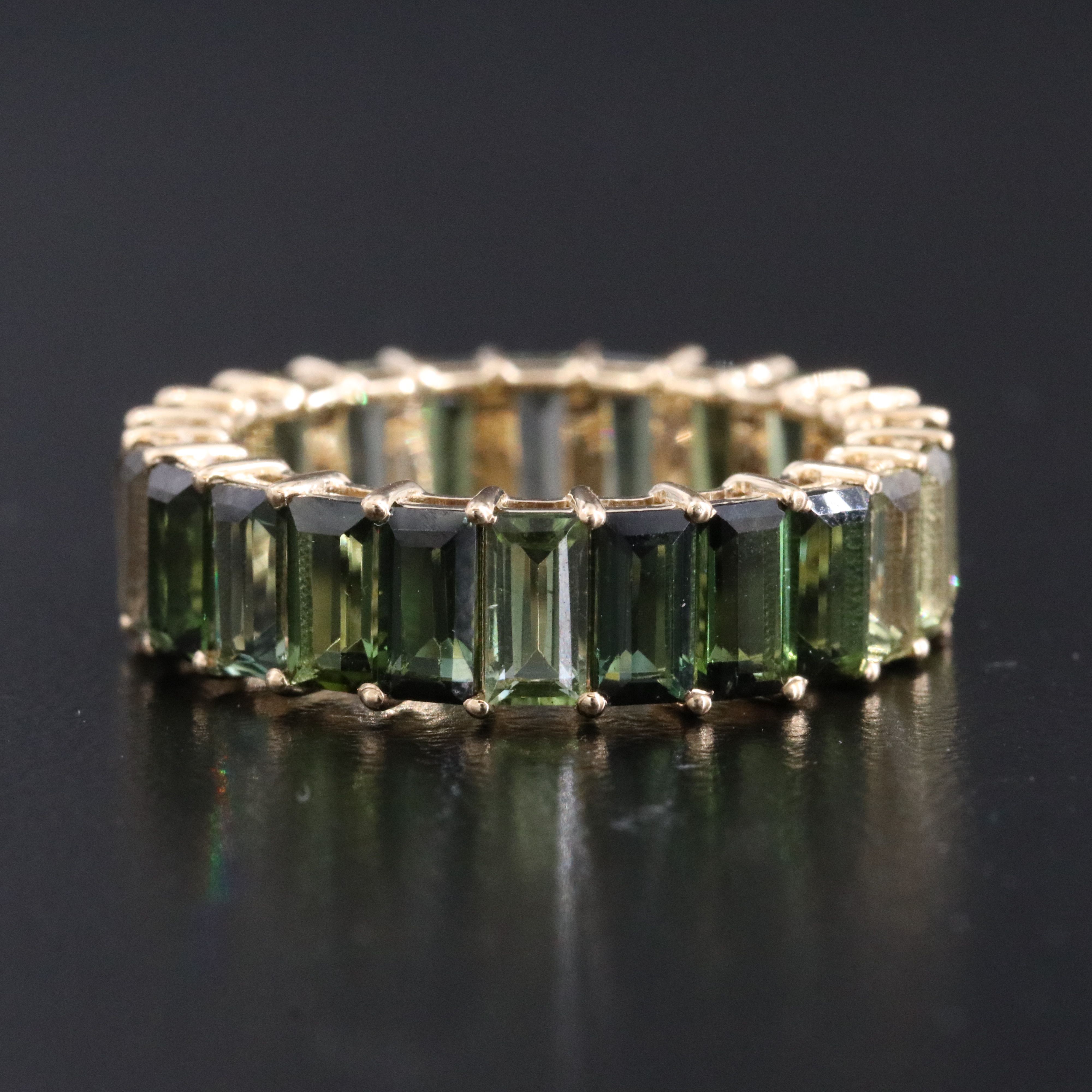 14K 5.43 CTW Tourmaline Eternity Band
