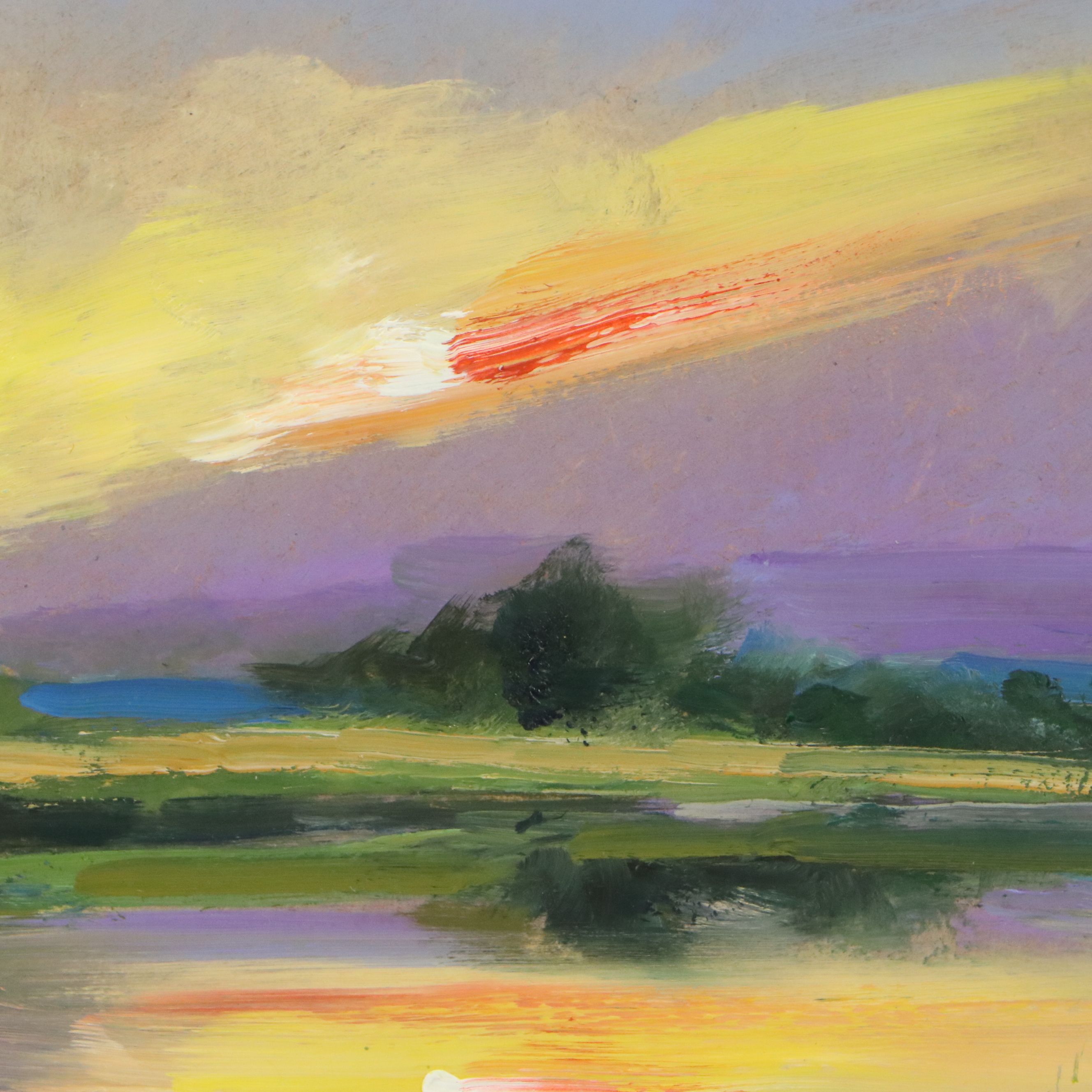 Natalia Demenko Landscape Oil Painting of Lake, 21st Century