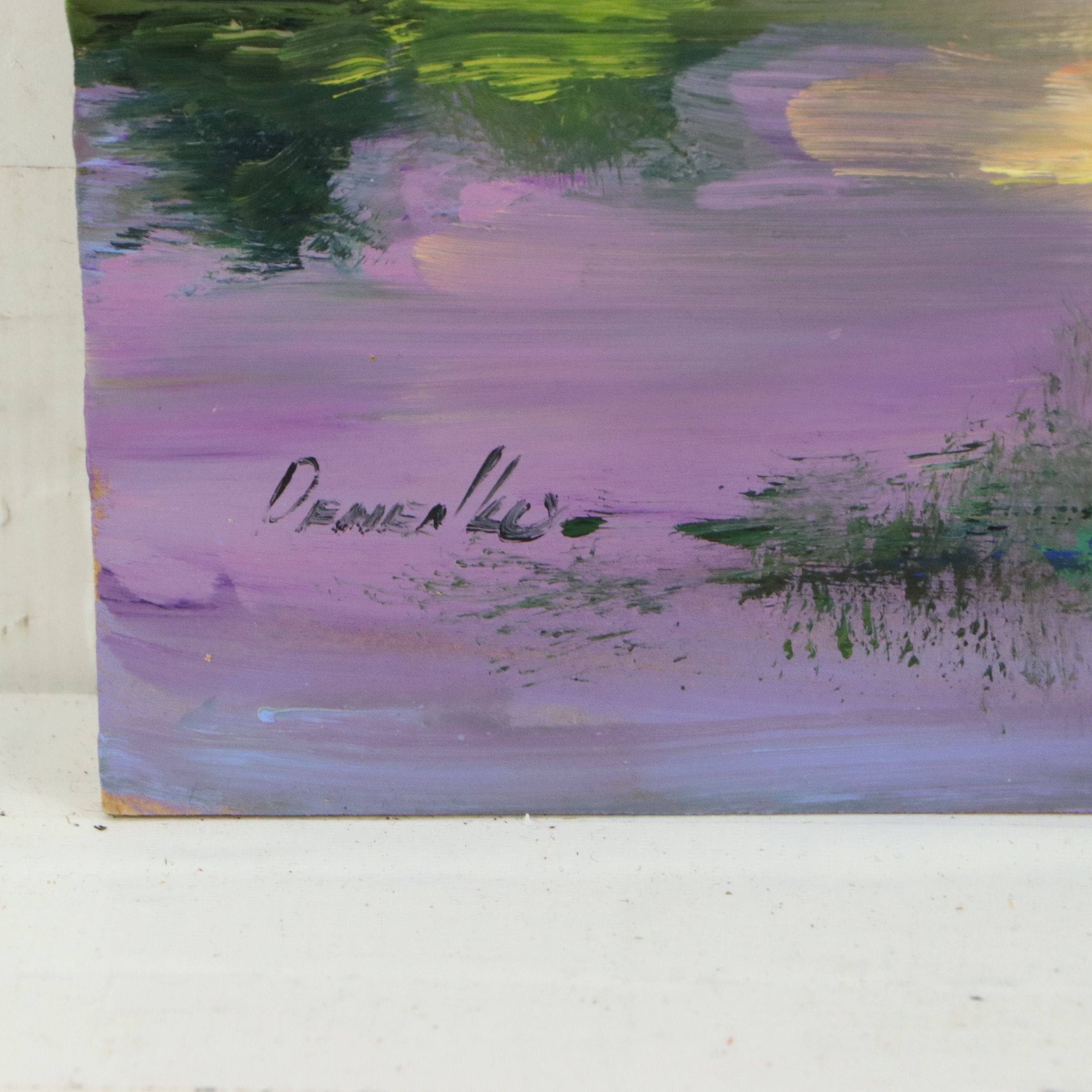 Natalia Demenko Landscape Oil Painting of Lake, 21st Century