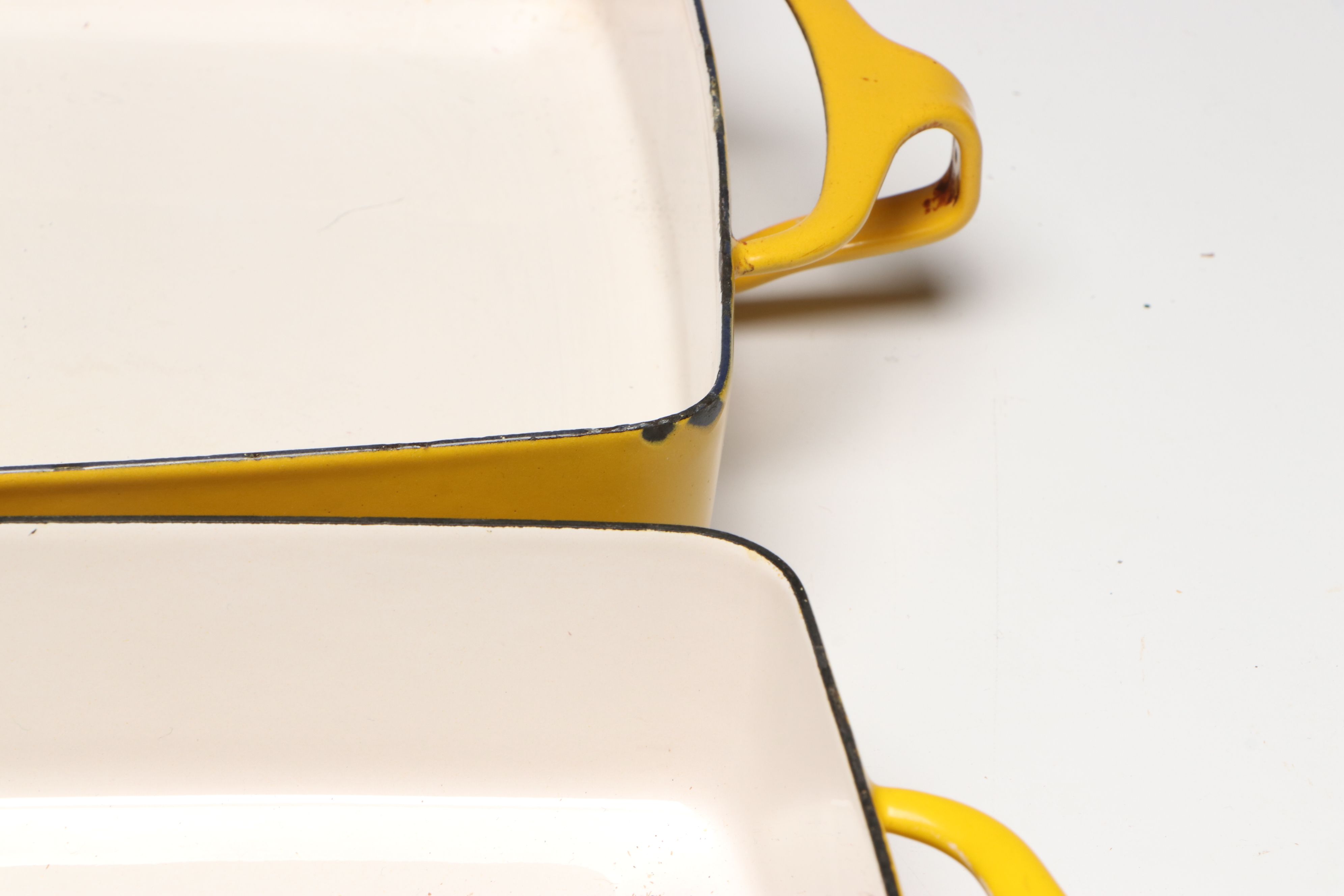 Dansk "Kobenstyle" Yellow Enameled Casserole Dishes, Fondue Pot and Sauce Pans