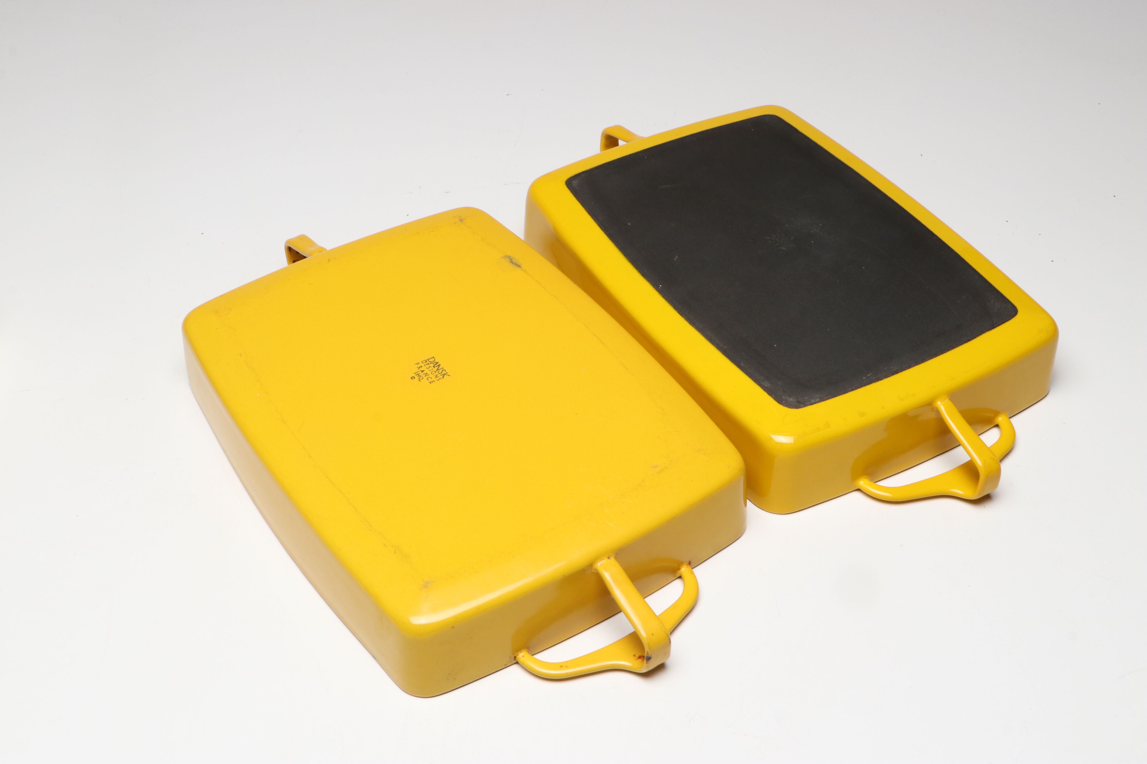 Dansk "Kobenstyle" Yellow Enameled Casserole Dishes, Fondue Pot and Sauce Pans