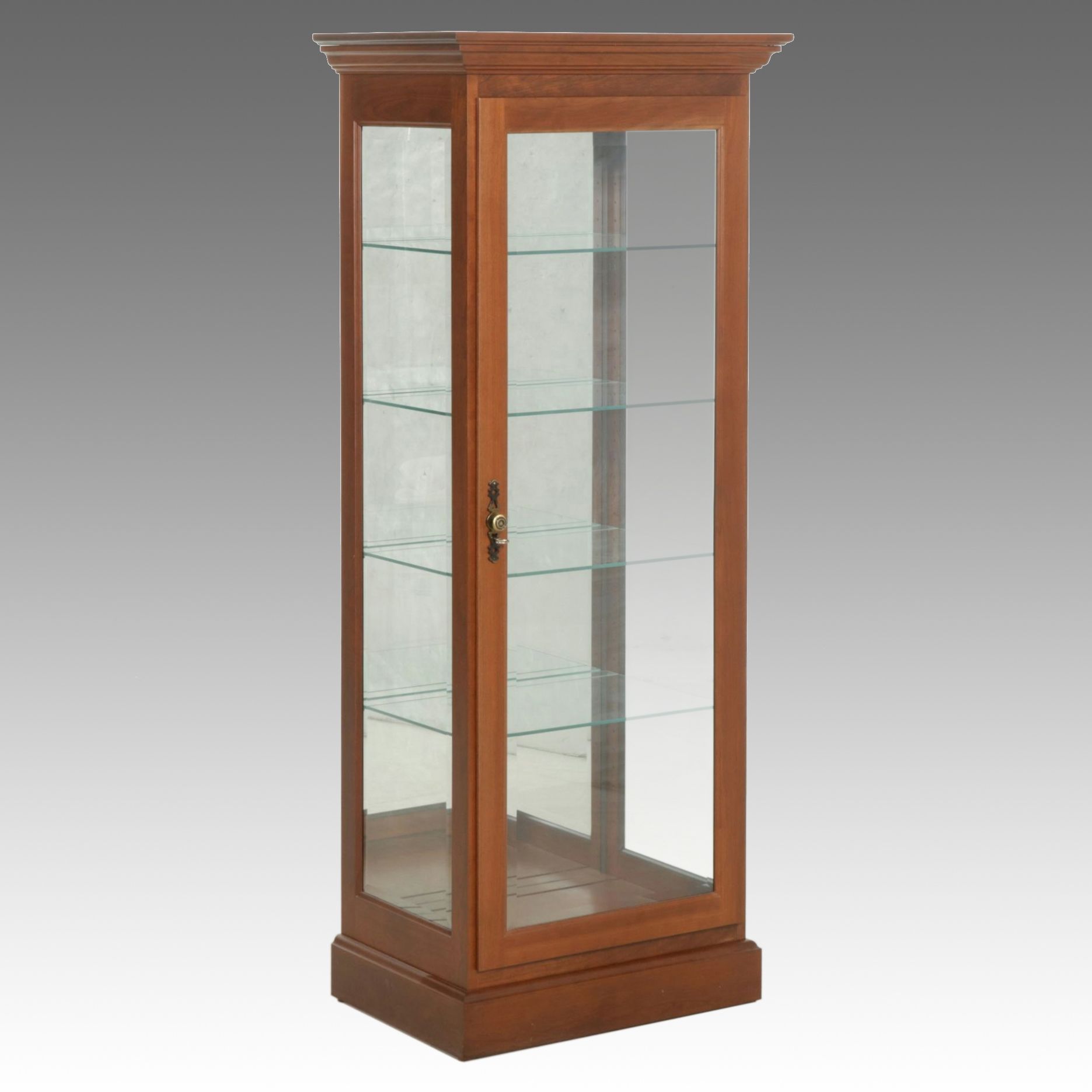 Amish Originals Cherry Illuminated Curio Cabinet, 21st Century