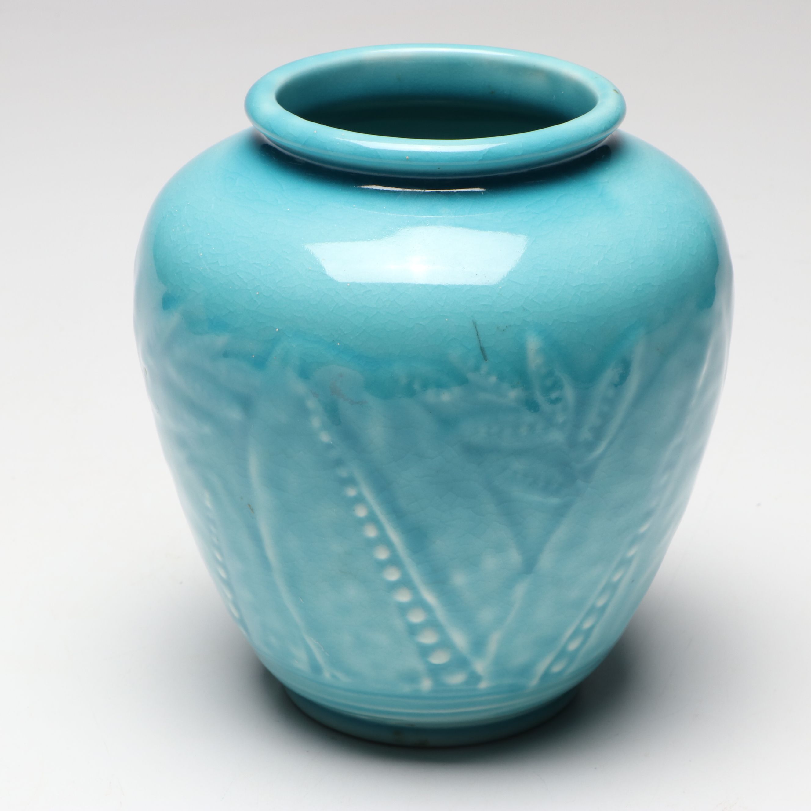 Rookwood Pottery Gloss Blue Production Vase, 1945