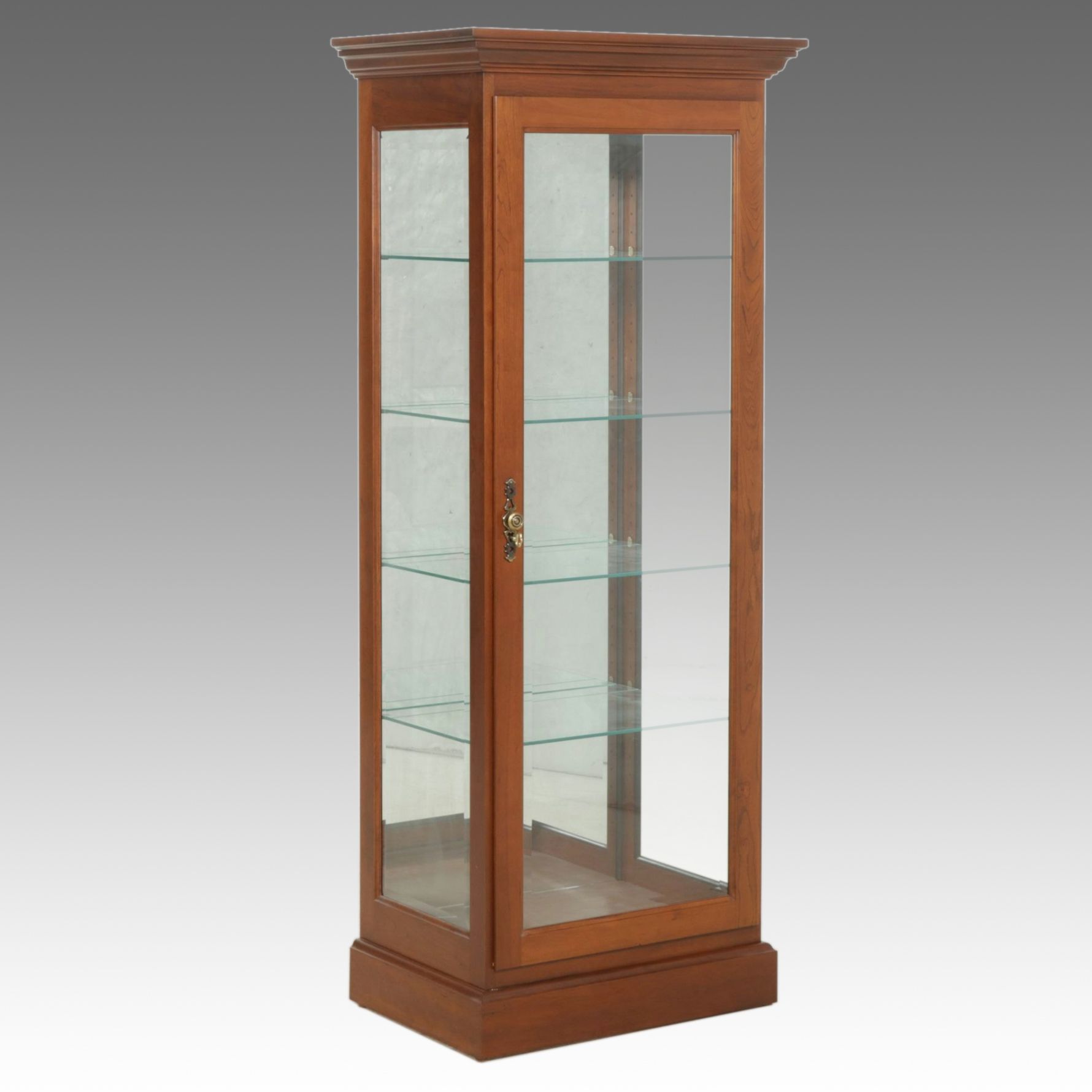 Amish Originals Cherry Illuminated Curio Cabinet, 21st Century