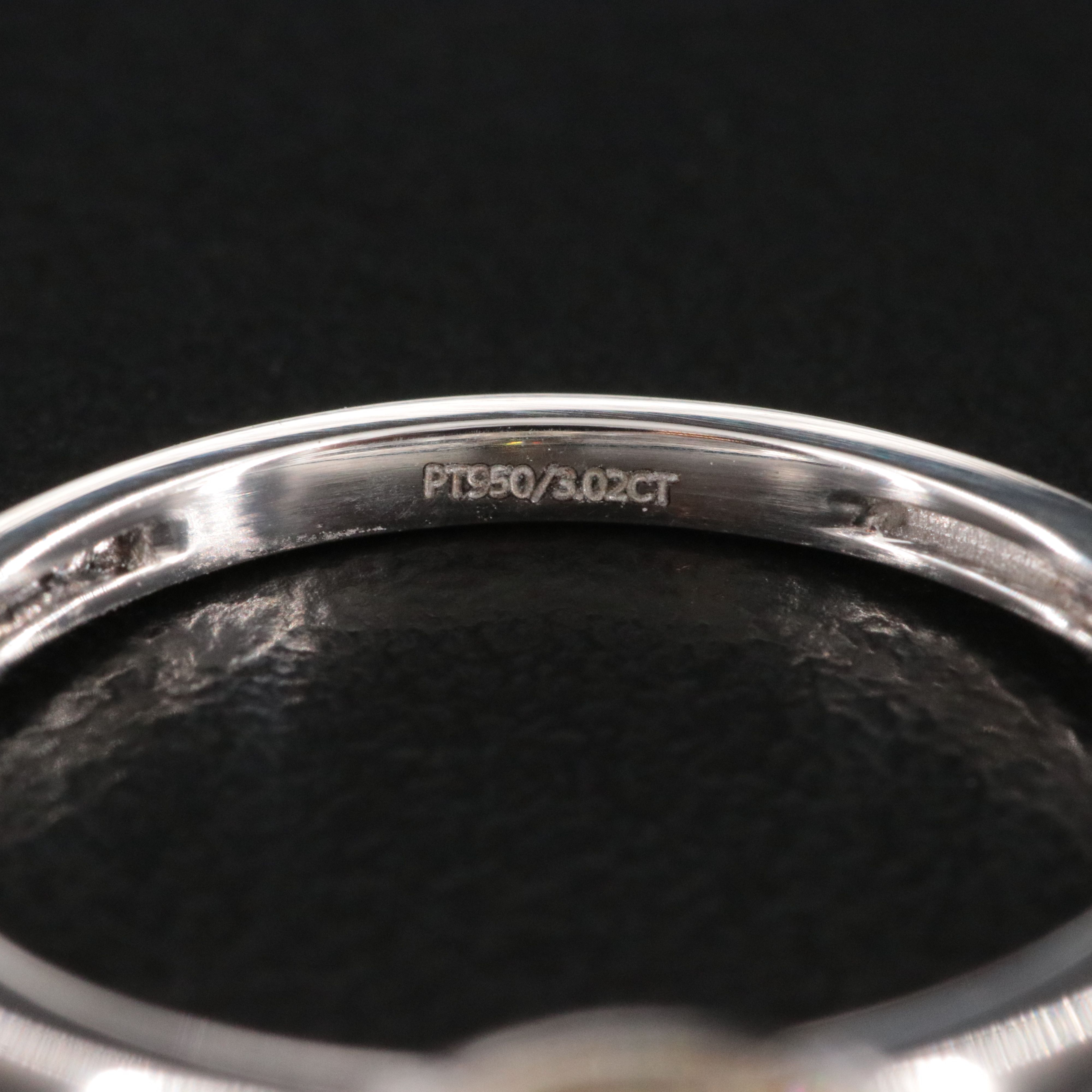 Platinum 3.02 CT Lab Grown Fancy Intense Yellow Diamond Ring with IGI Report