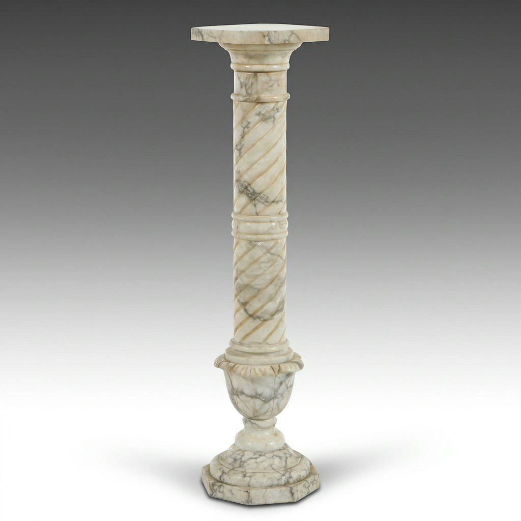 Neoclassical Style Carved Marble Pedestal Column