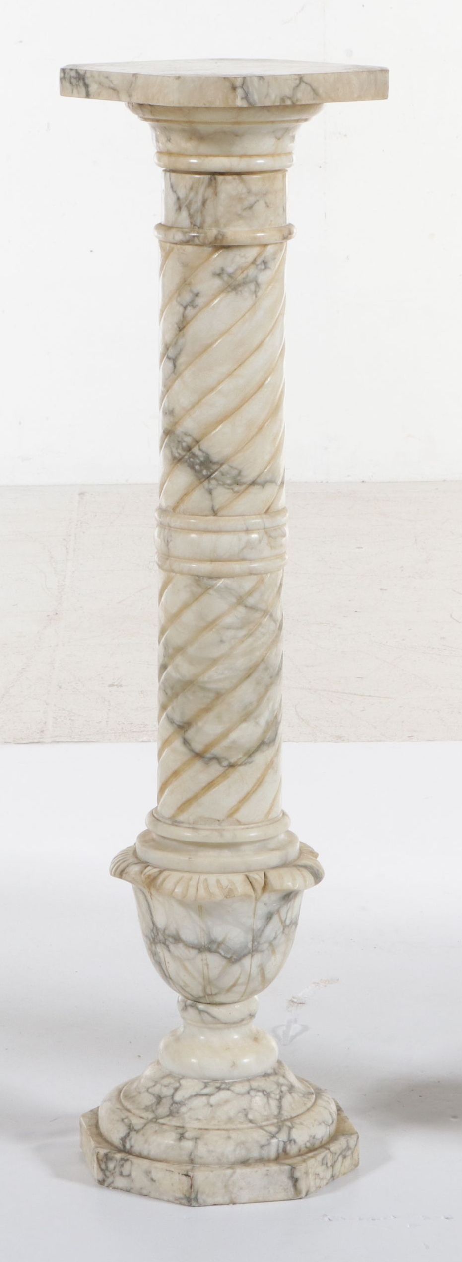 Neoclassical Style Carved Marble Pedestal Column