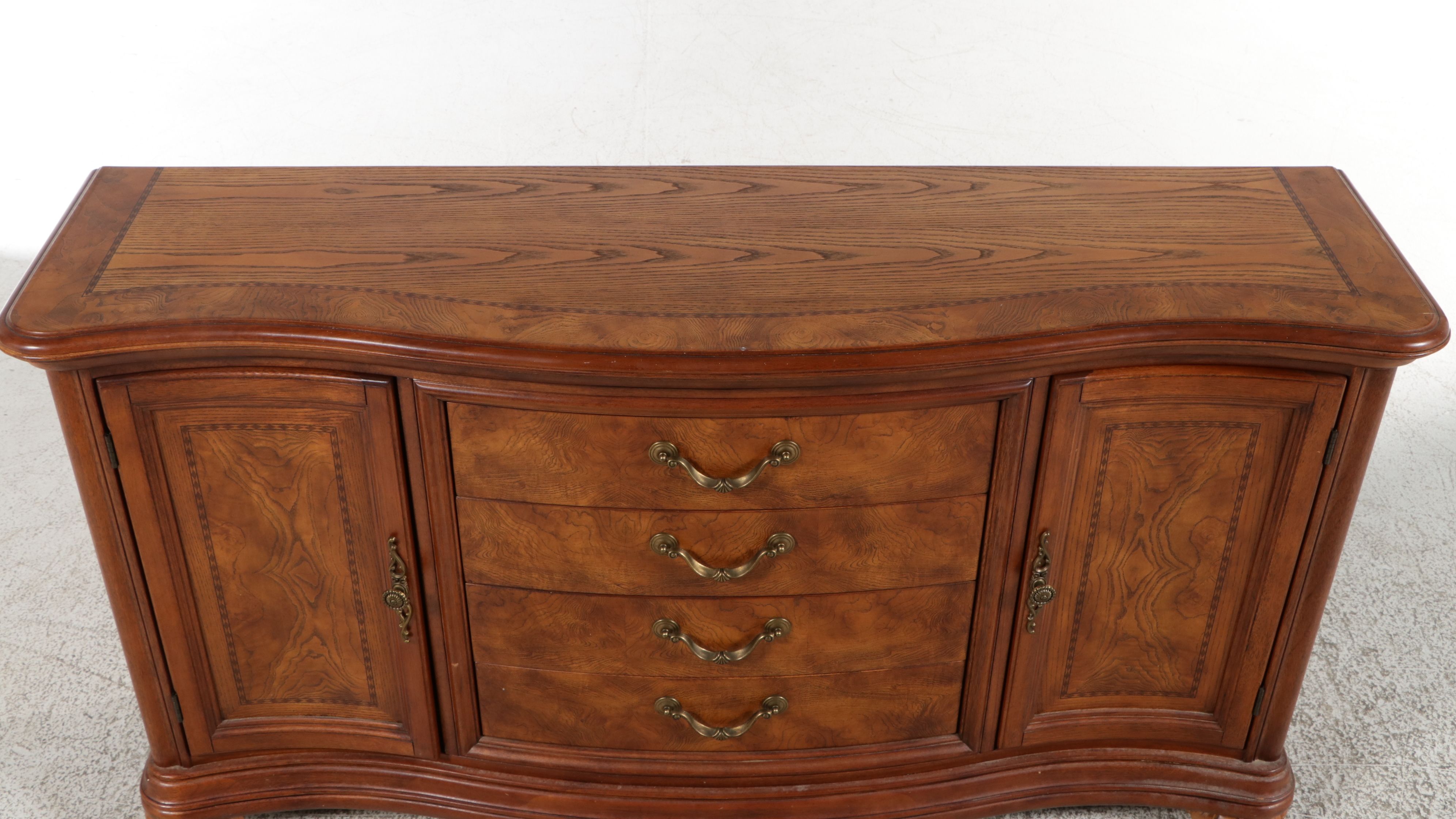 Mediterranean Revival Burled Serpentine Sideboard