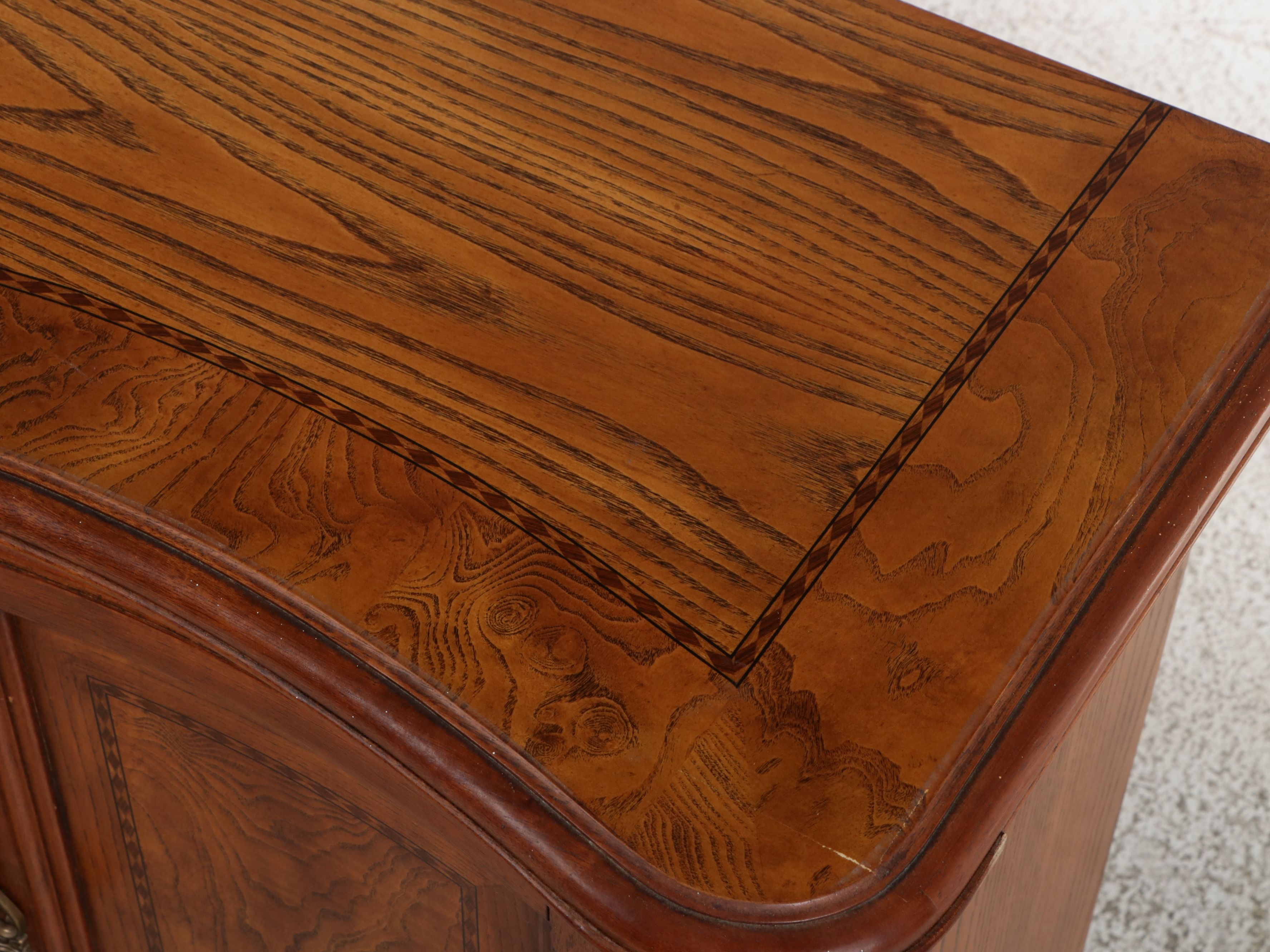 Mediterranean Revival Burled Serpentine Sideboard