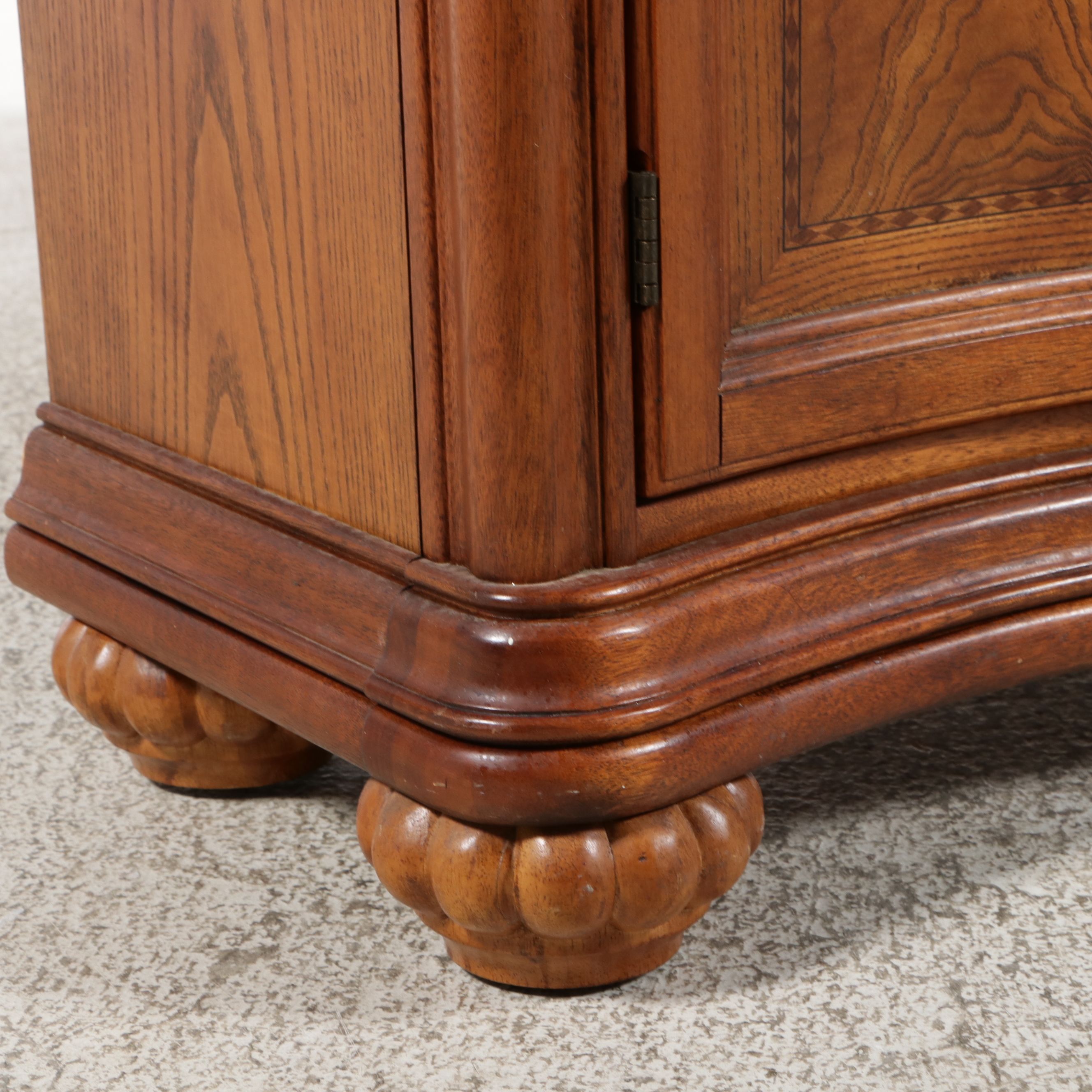 Mediterranean Revival Burled Serpentine Sideboard