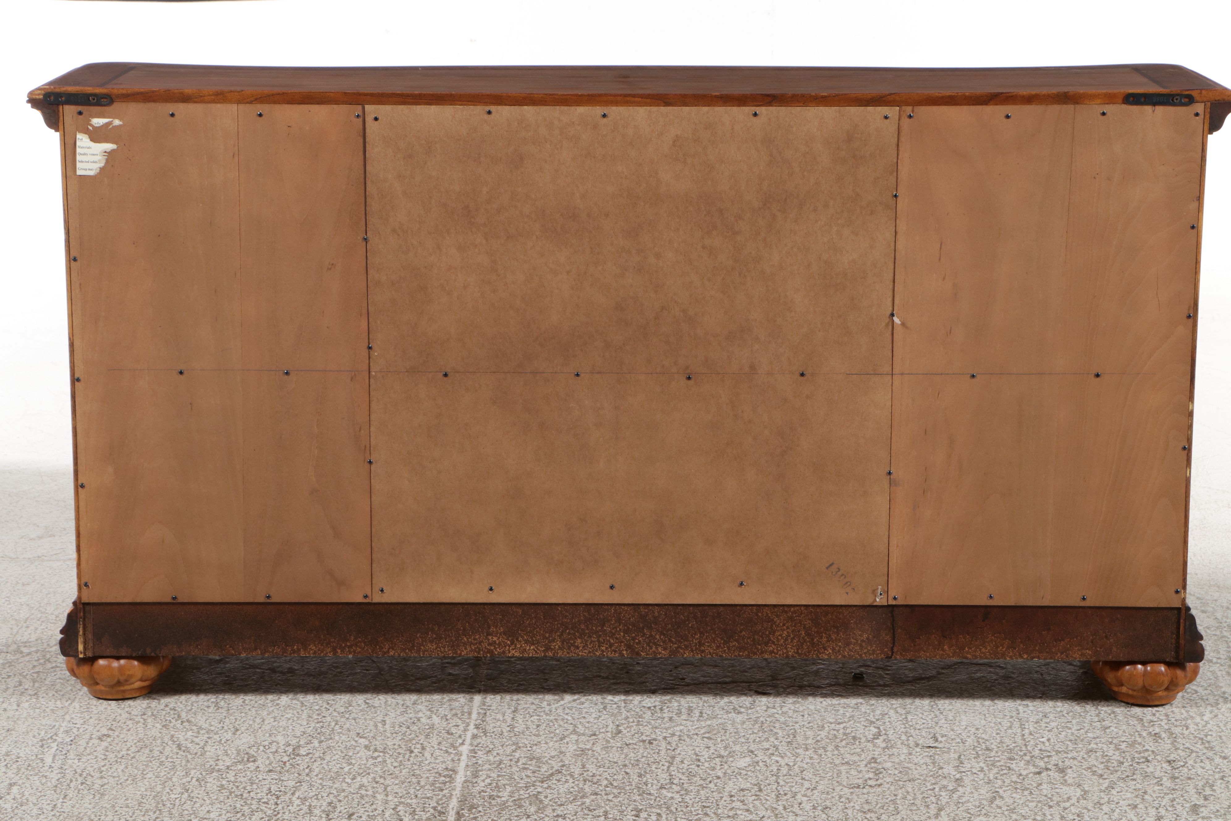 Mediterranean Revival Burled Serpentine Sideboard