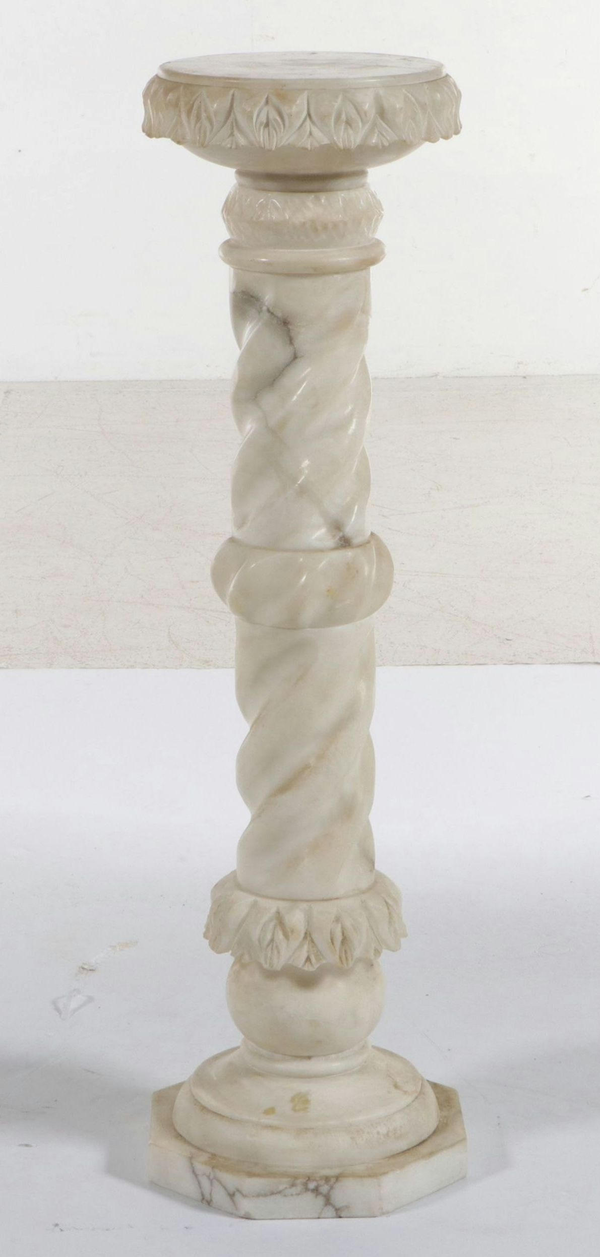Neoclassical Style Carved Marble Pedestal Column