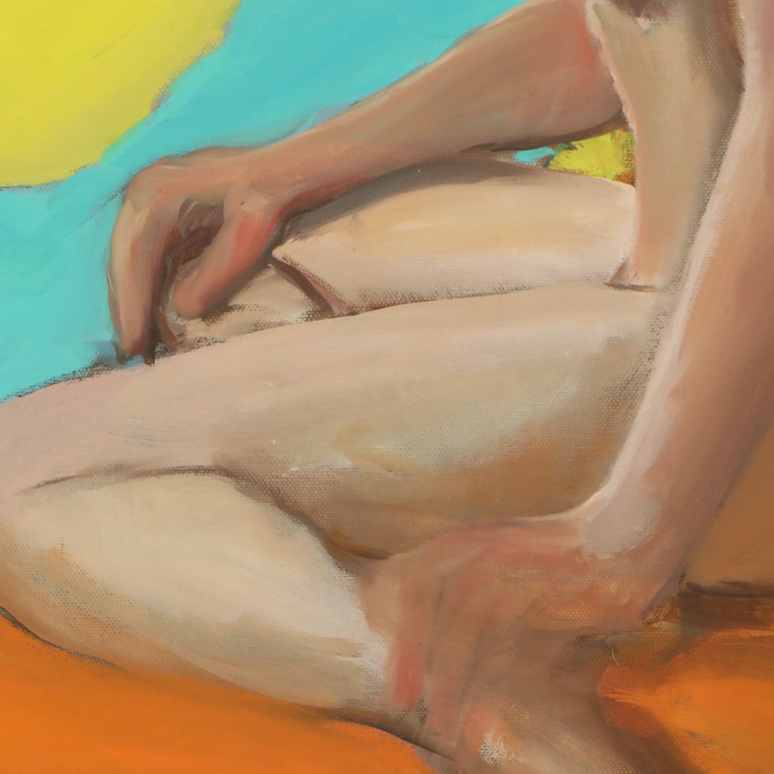 Larry Griggs Oil Painting of Seated Female Nude