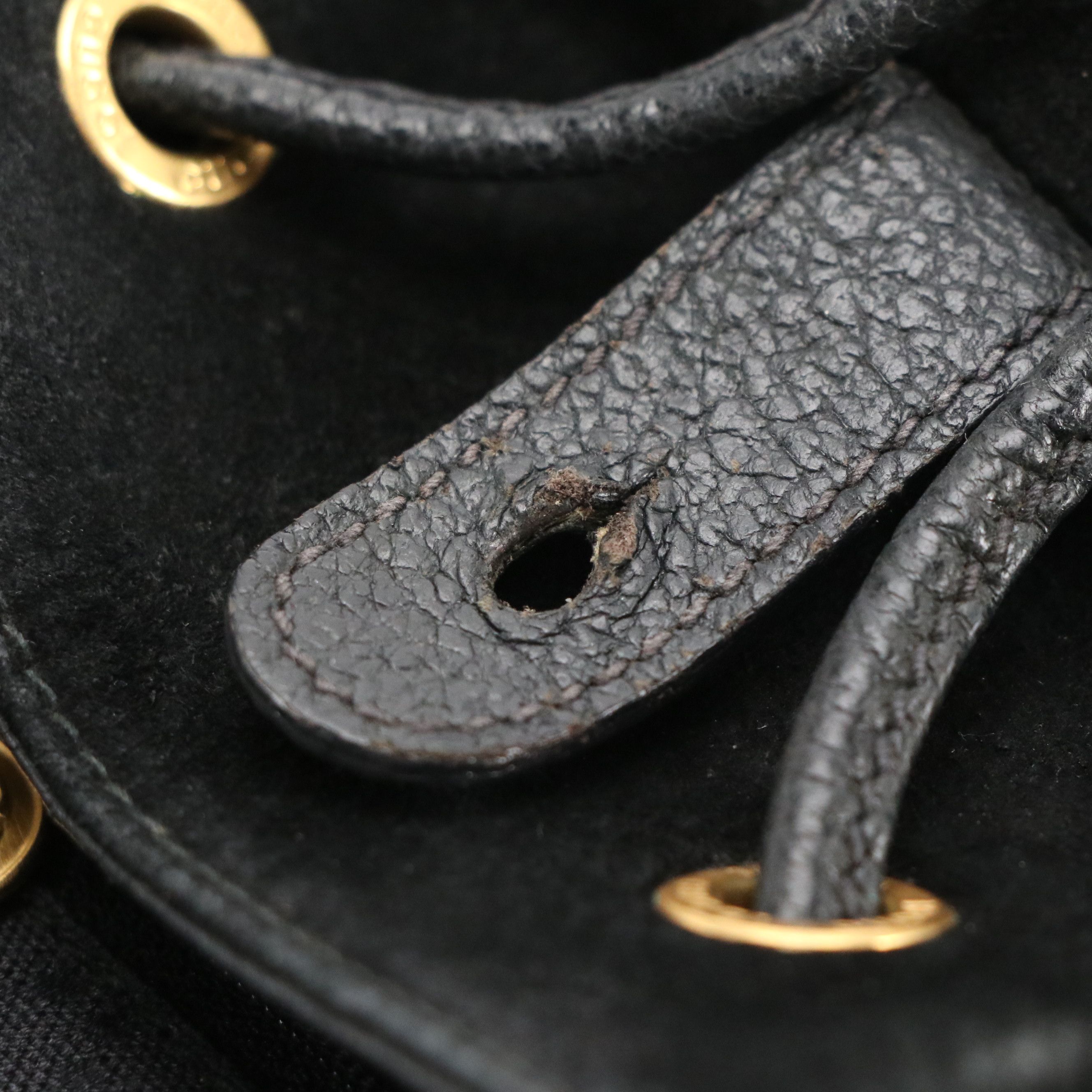 Gucci Small Bamboo Handle Drawstring Backpack in Black Suede and Leather