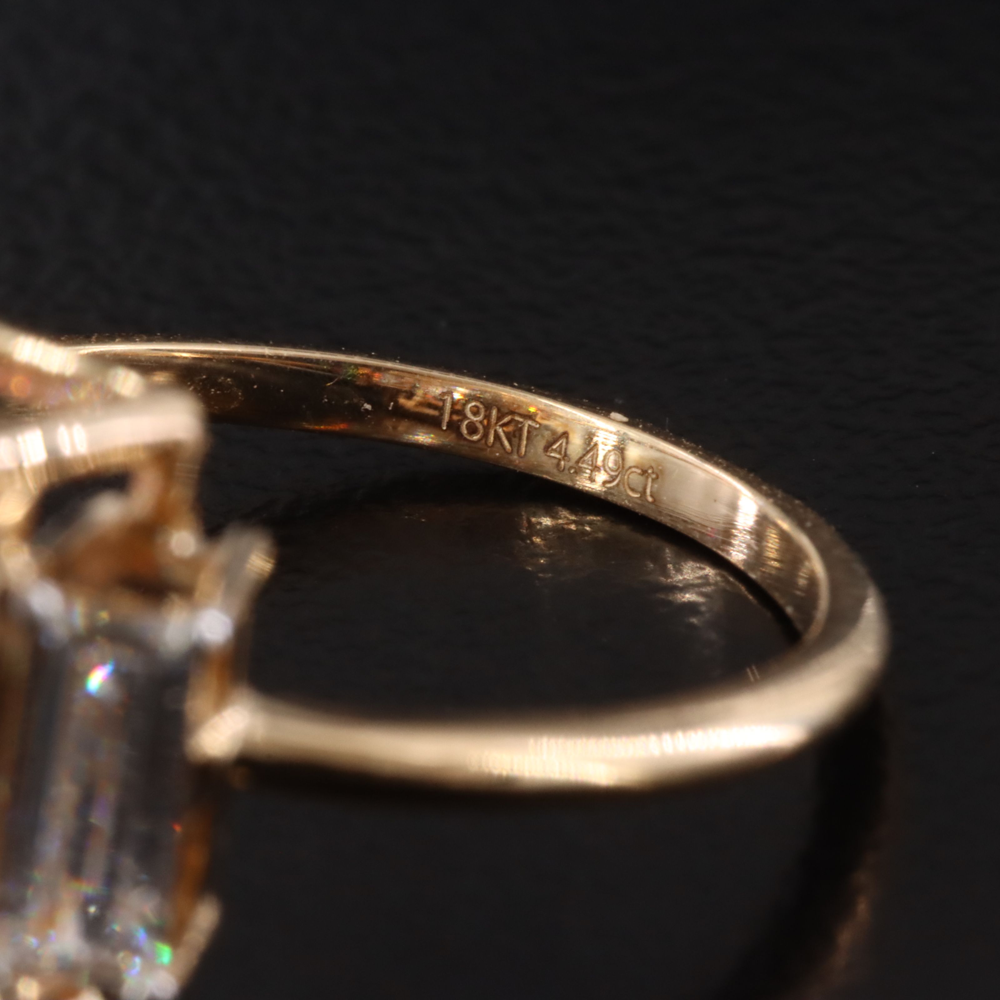 18K 4.49 CTW Lab Grown Diamond Ring with Fancy Vivid Pink Center and IGI Report