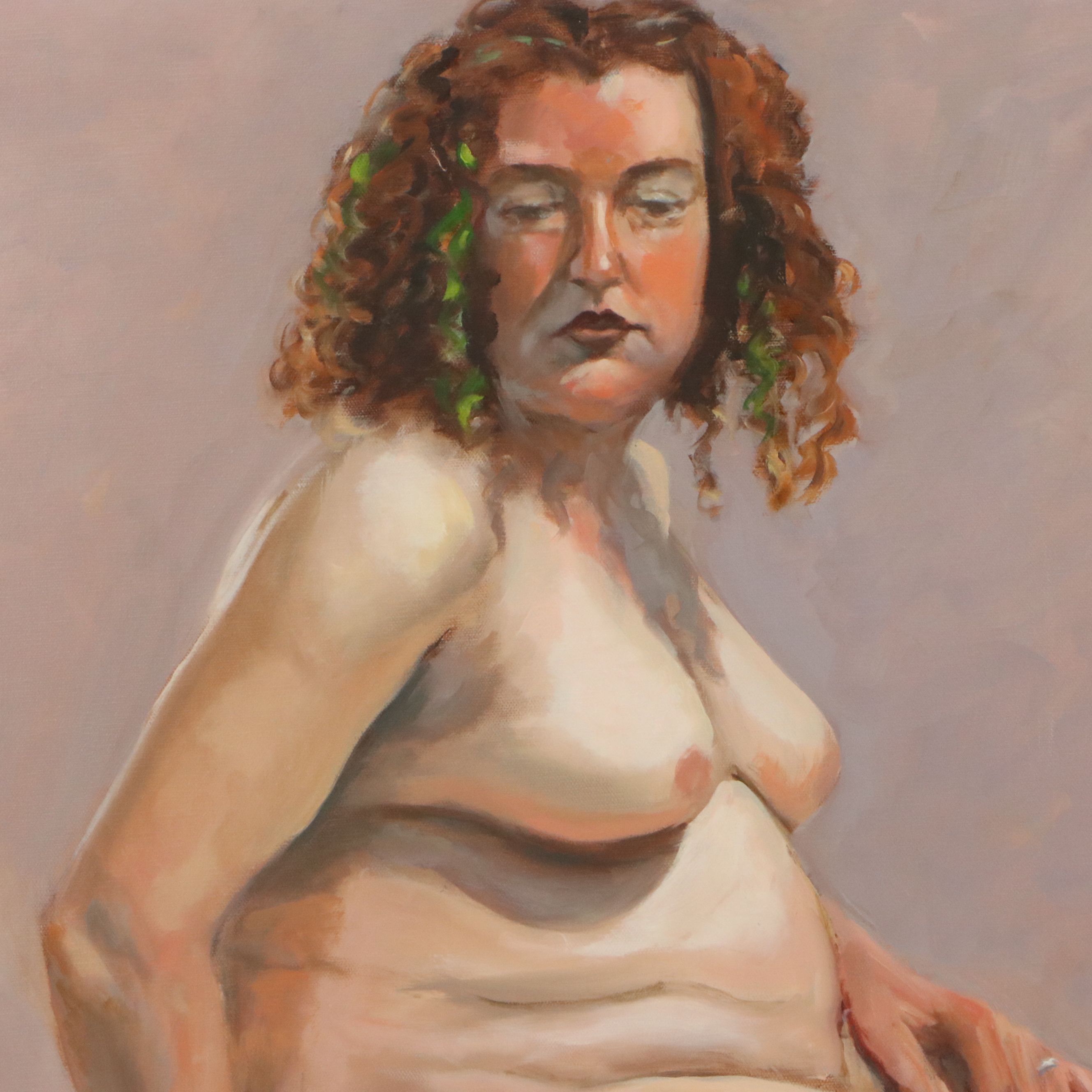 Larry Griggs Oil Painting of Female Nude, 21st Century