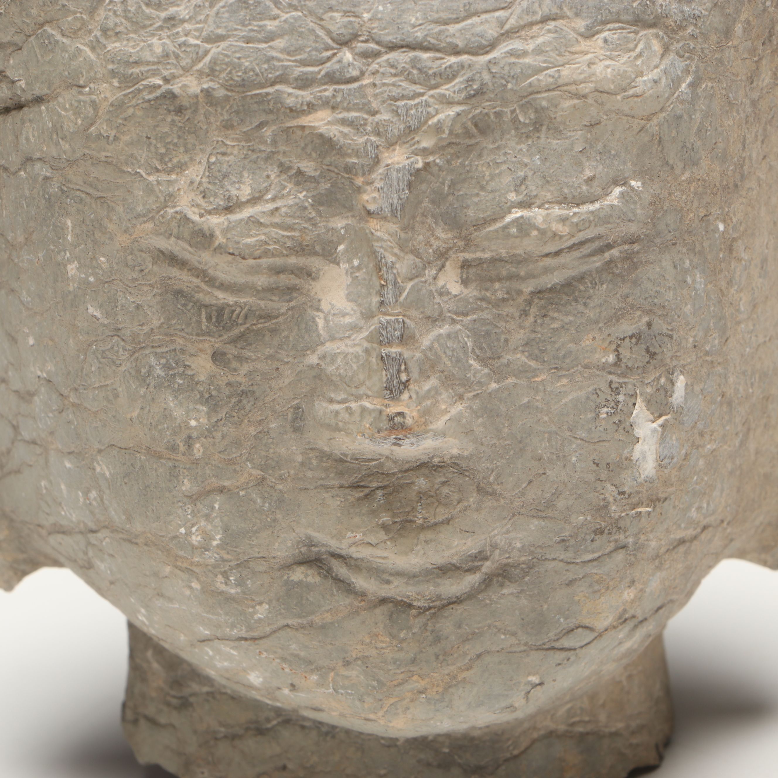 Asian Carved Stone Bodhisattva Head