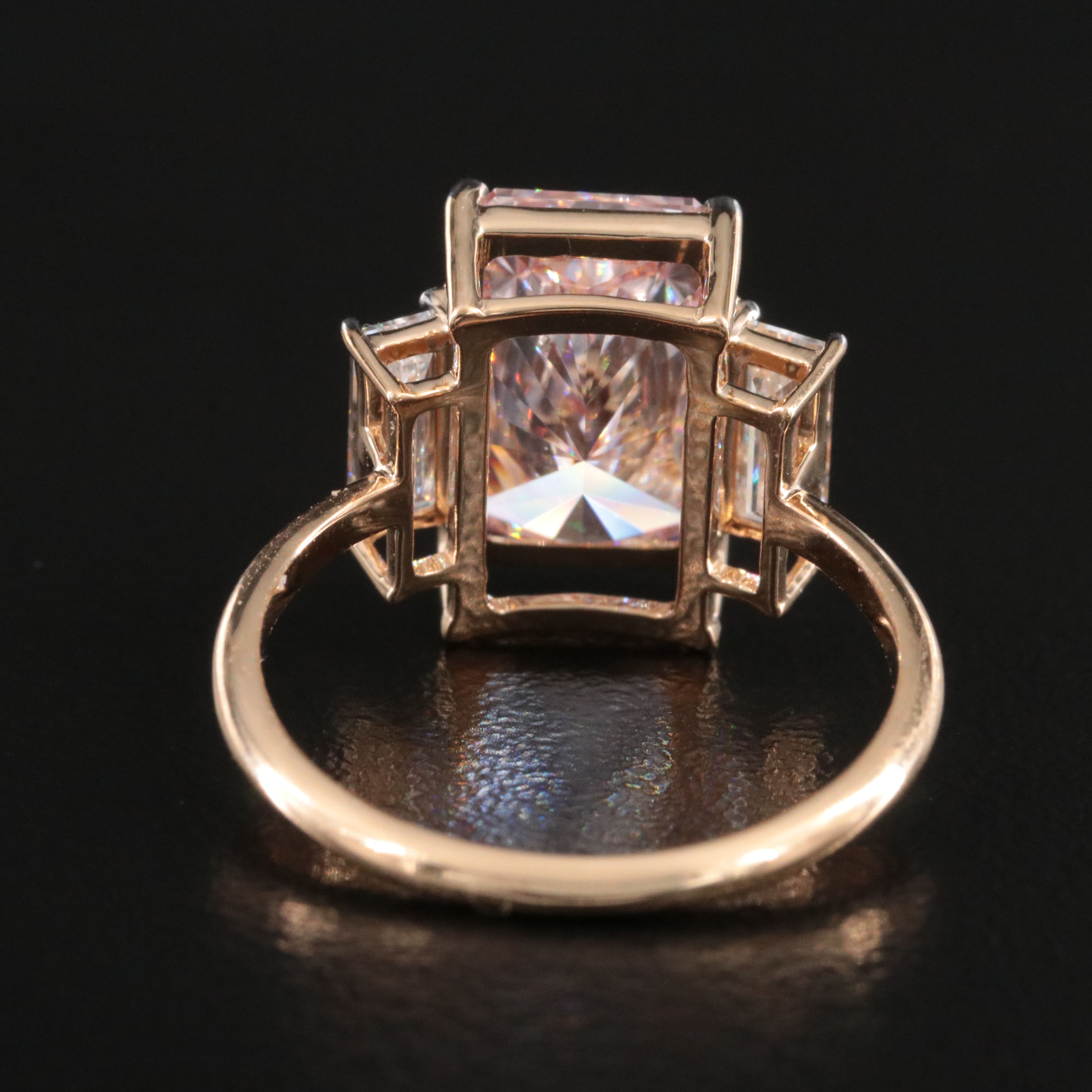 18K 4.51 CTW Lab Grown Diamond Ring with Fancy Intense Pink Center & IGI Report