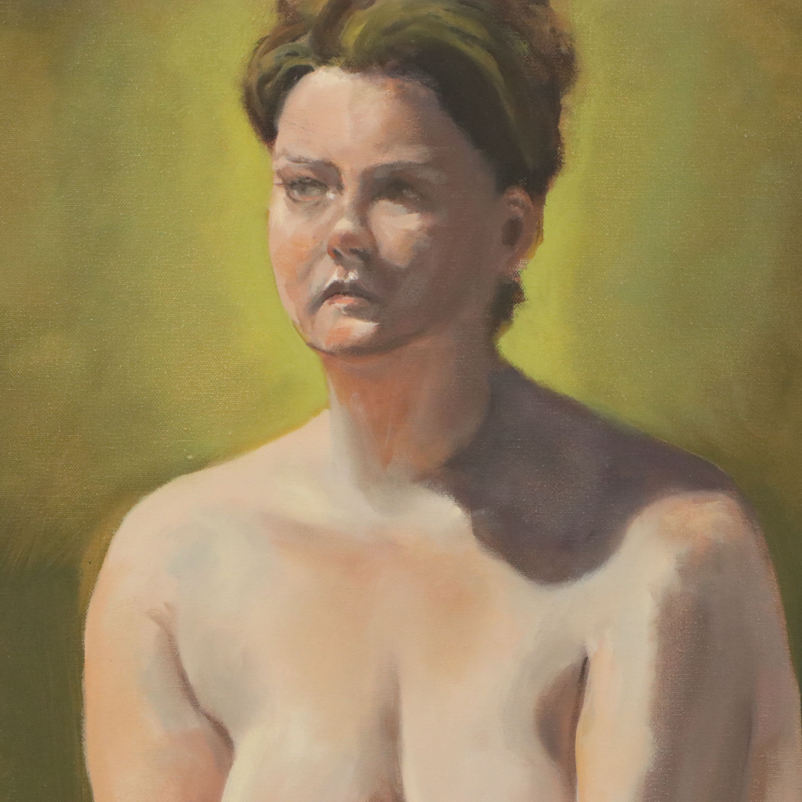 Larry Griggs Oil Painting of Seated Female Nude