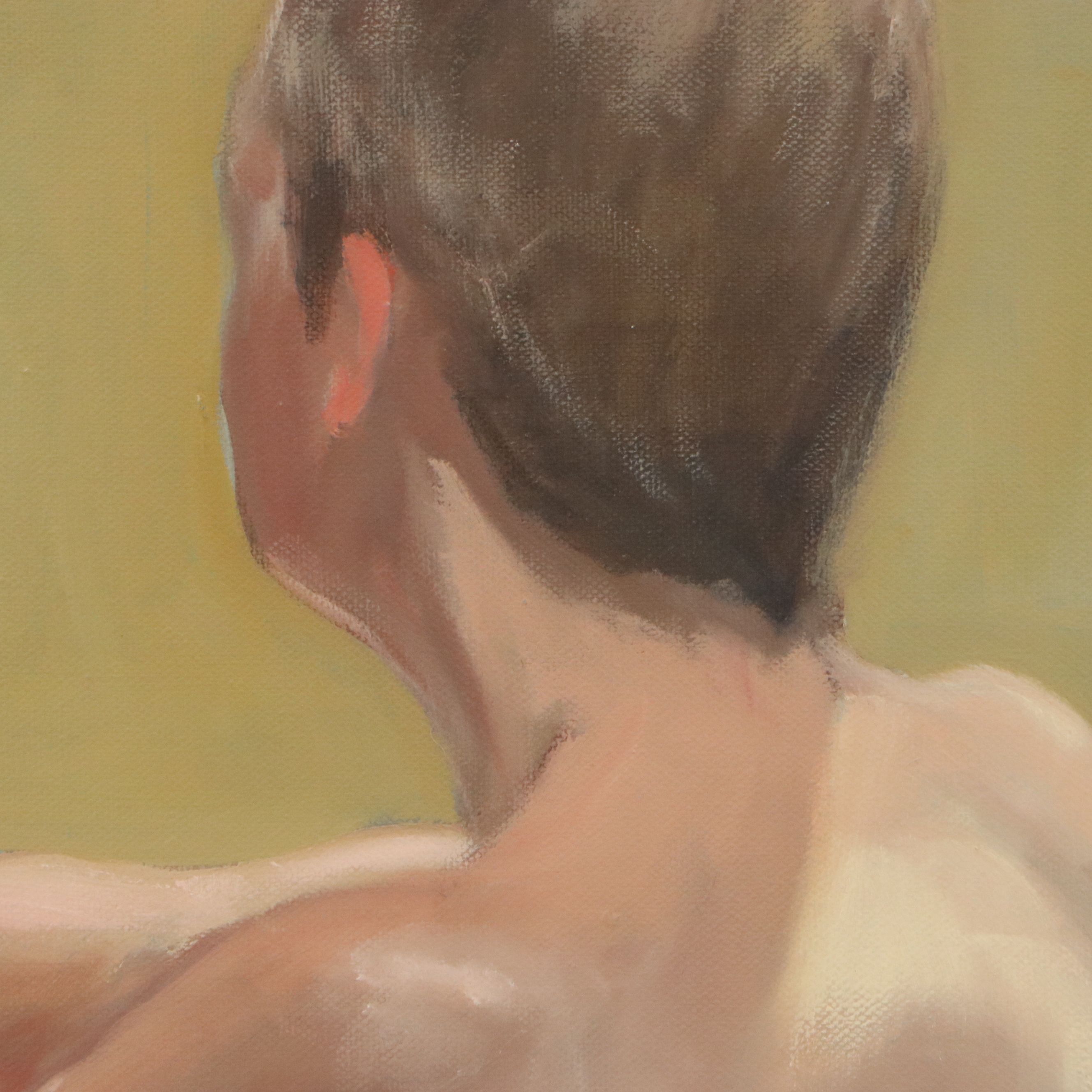 Larry Griggs Oil Painting of Seated Female Nude