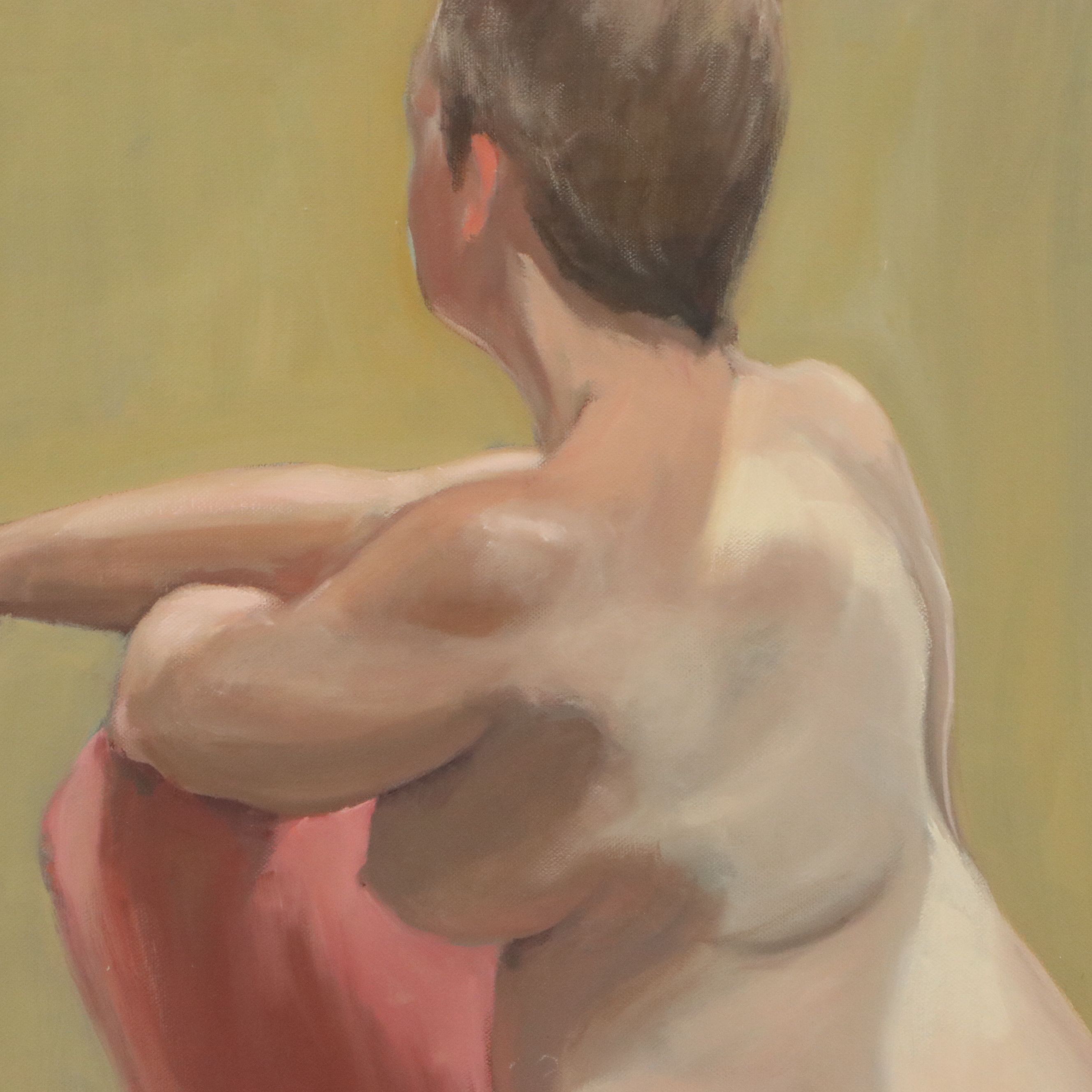 Larry Griggs Oil Painting of Seated Female Nude