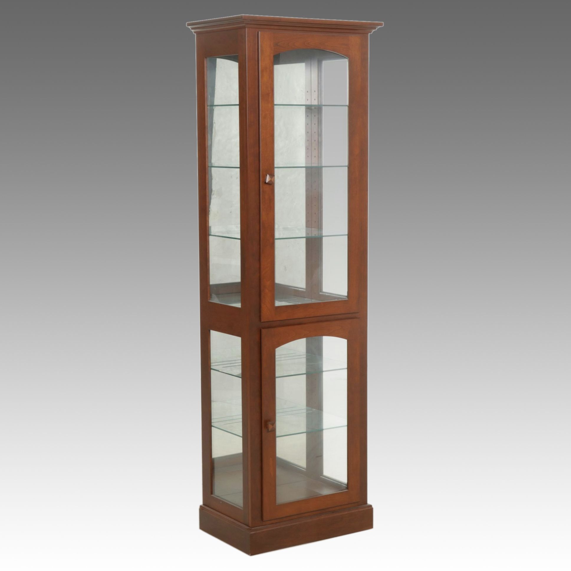 Amish Originals Craftsman Style Cherry Illuminated Curio Cabinet
