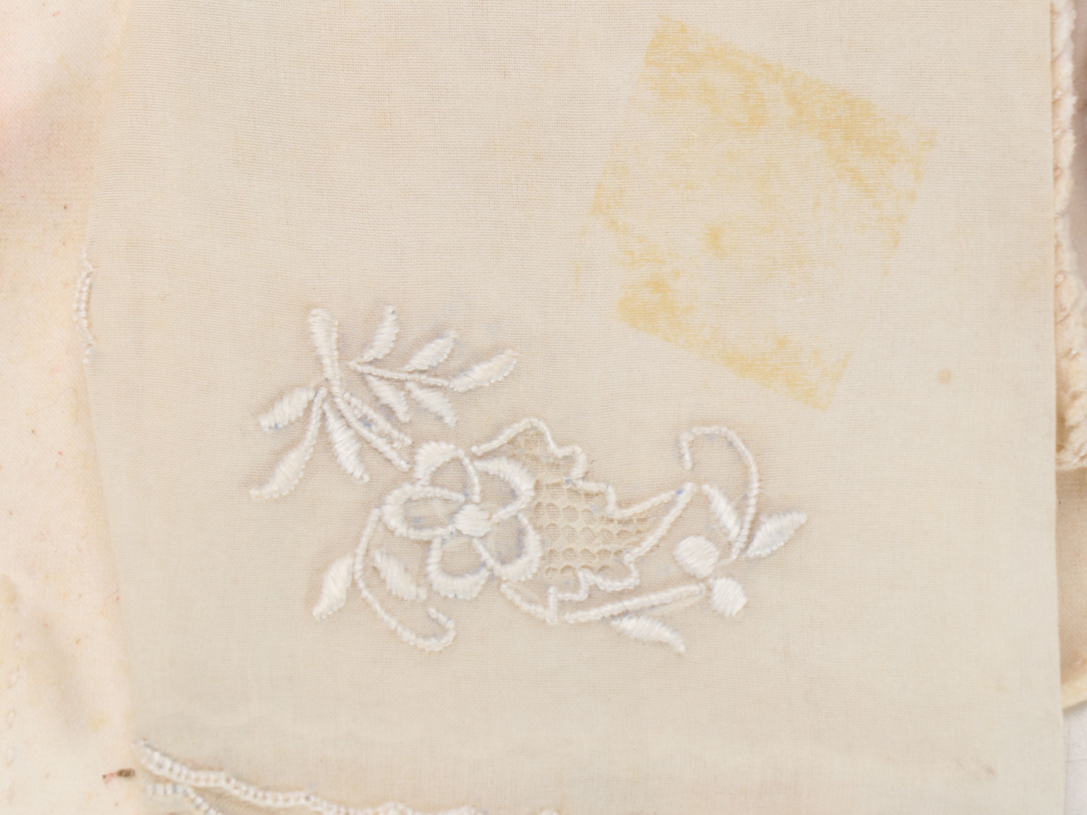 Victory Pure Linen and Hand-Embroidered Textile Lot, Mid-20th Century