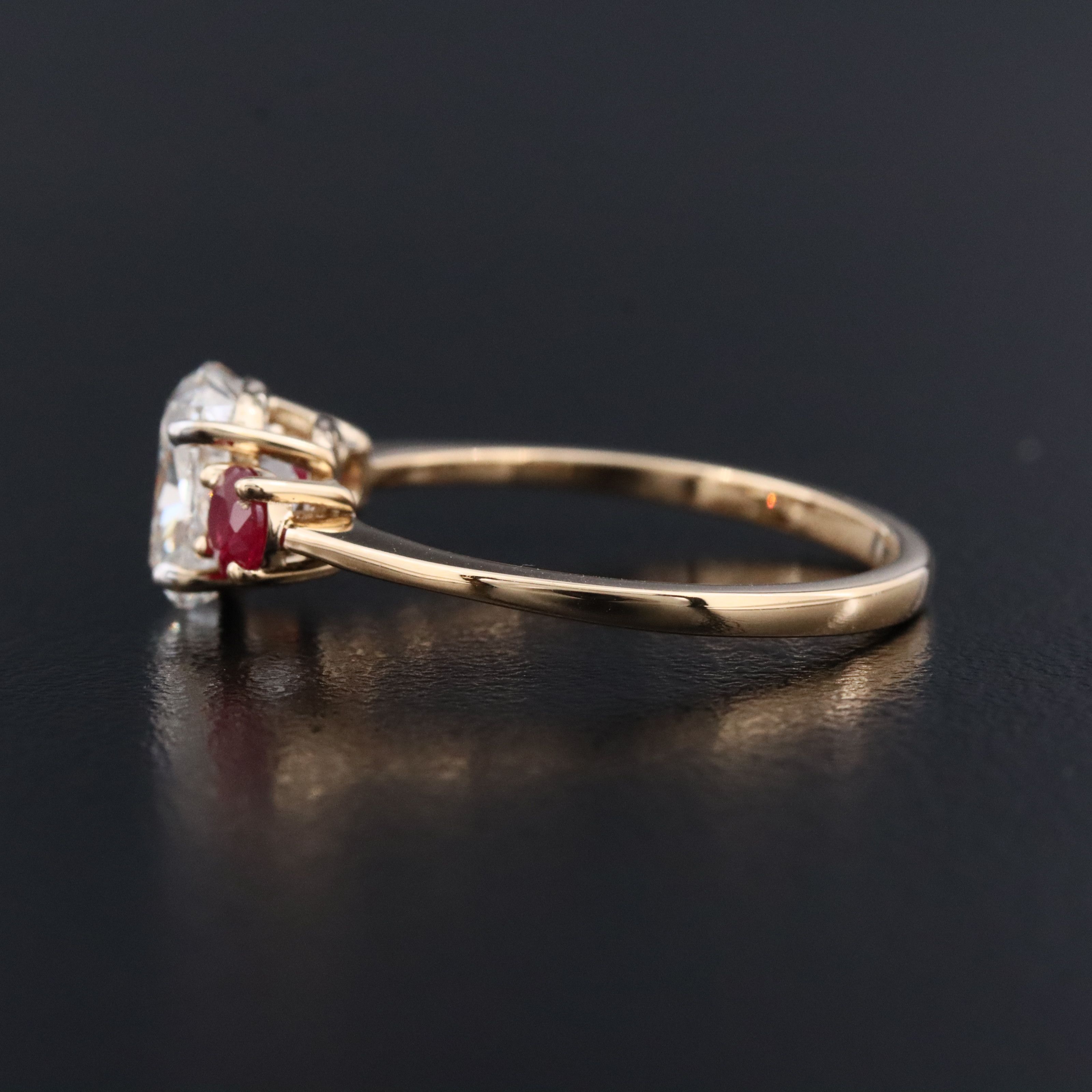 18K 1.50 CT Diamond and Ruby Ring with GIA Report