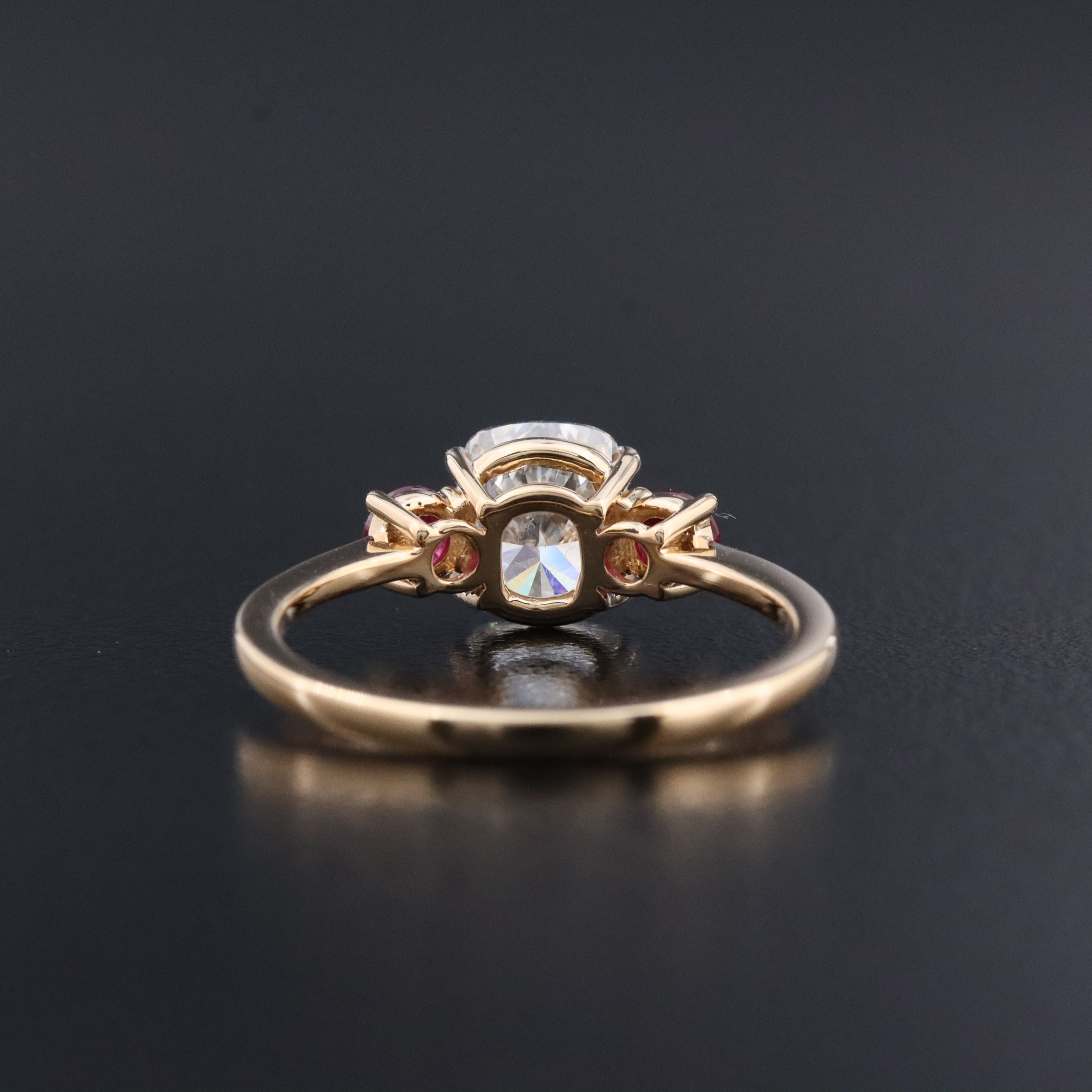 18K 1.50 CT Diamond and Ruby Ring with GIA Report