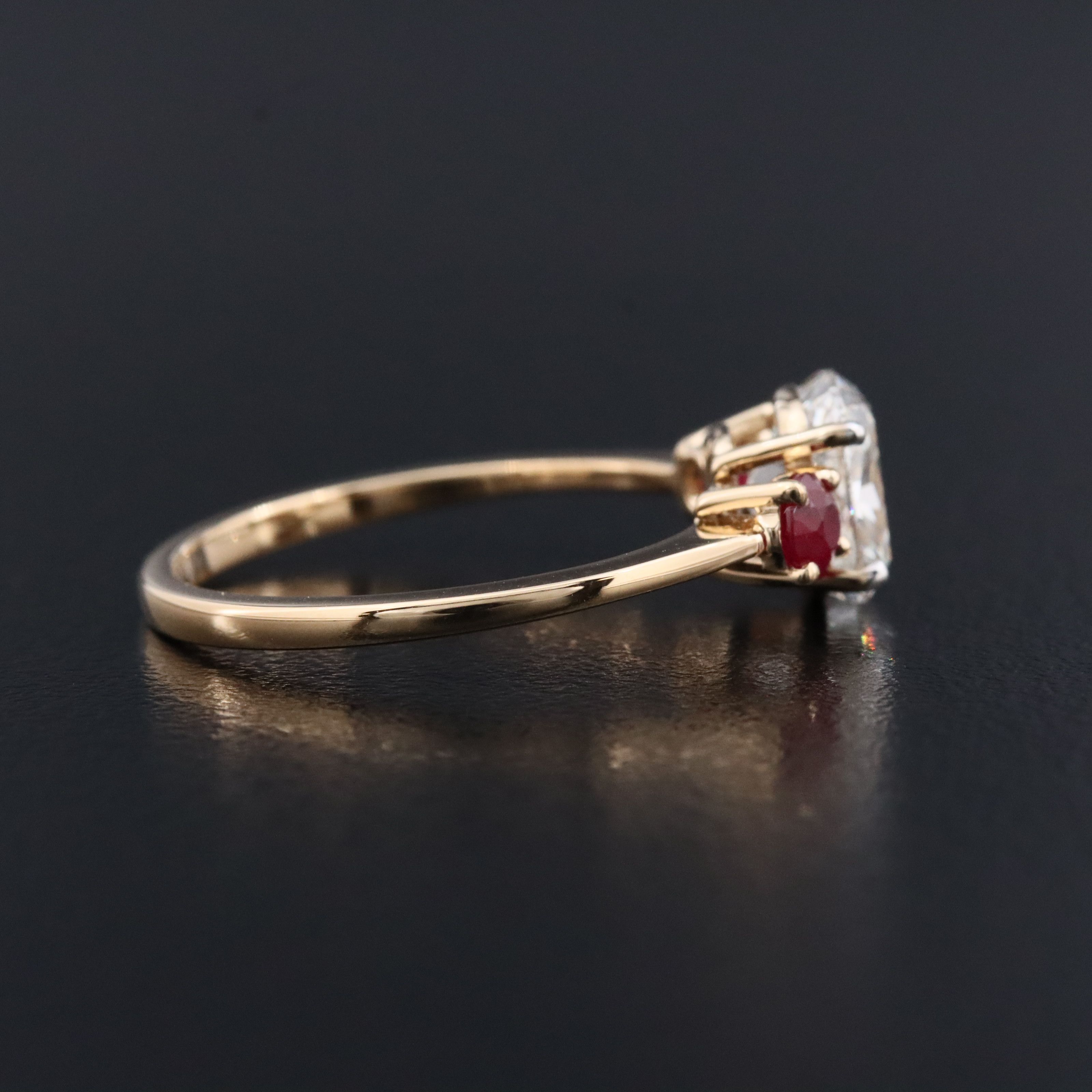 18K 1.50 CT Diamond and Ruby Ring with GIA Report