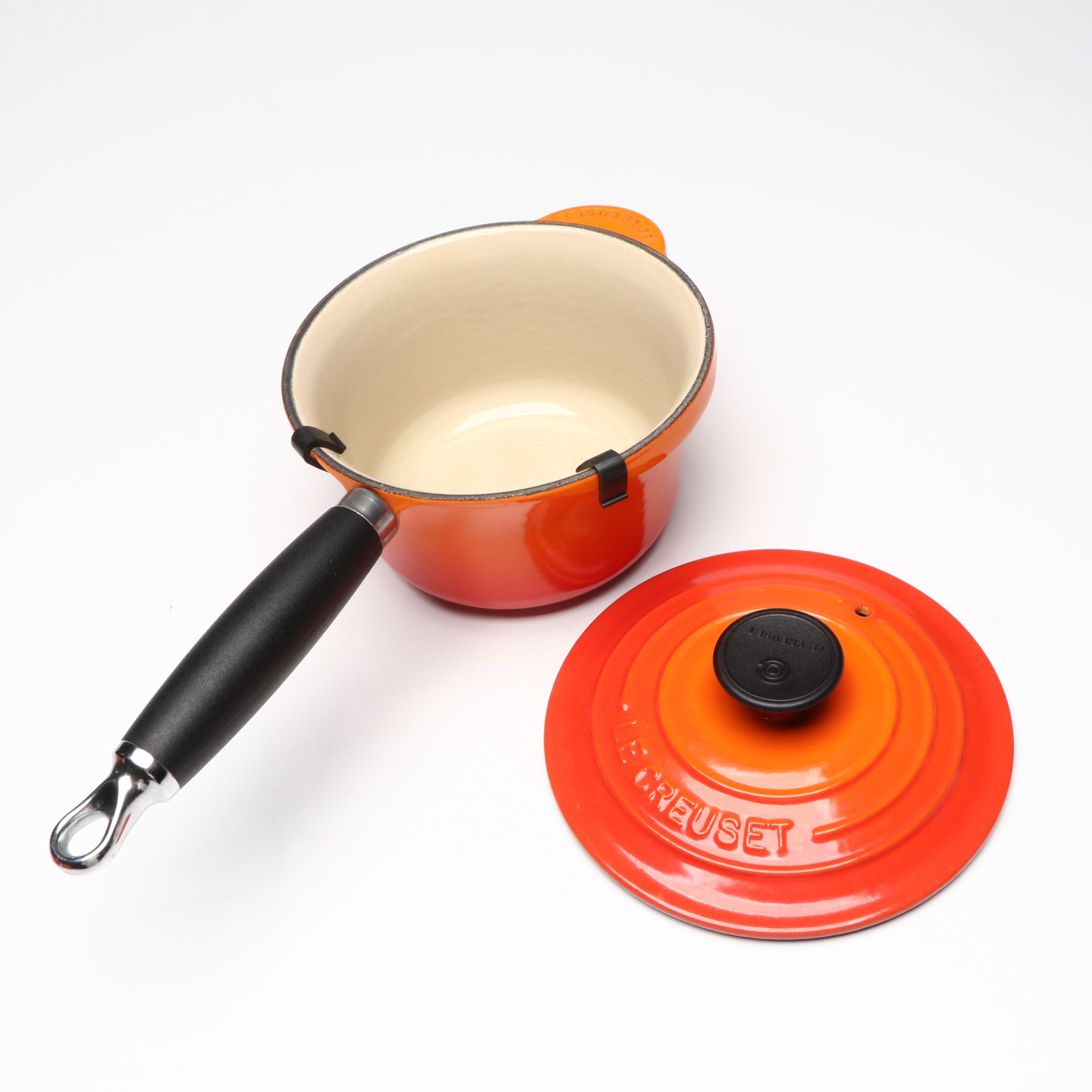 Le Creuset "Flame" Round Oven and Saucepan and Similar Dutch Oven