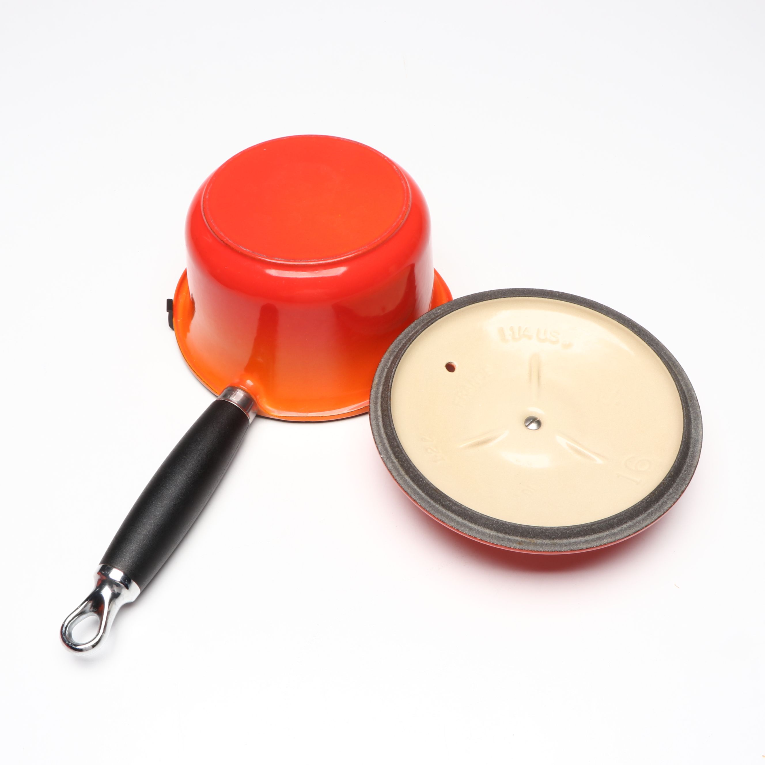 Le Creuset "Flame" Round Oven and Saucepan and Similar Dutch Oven
