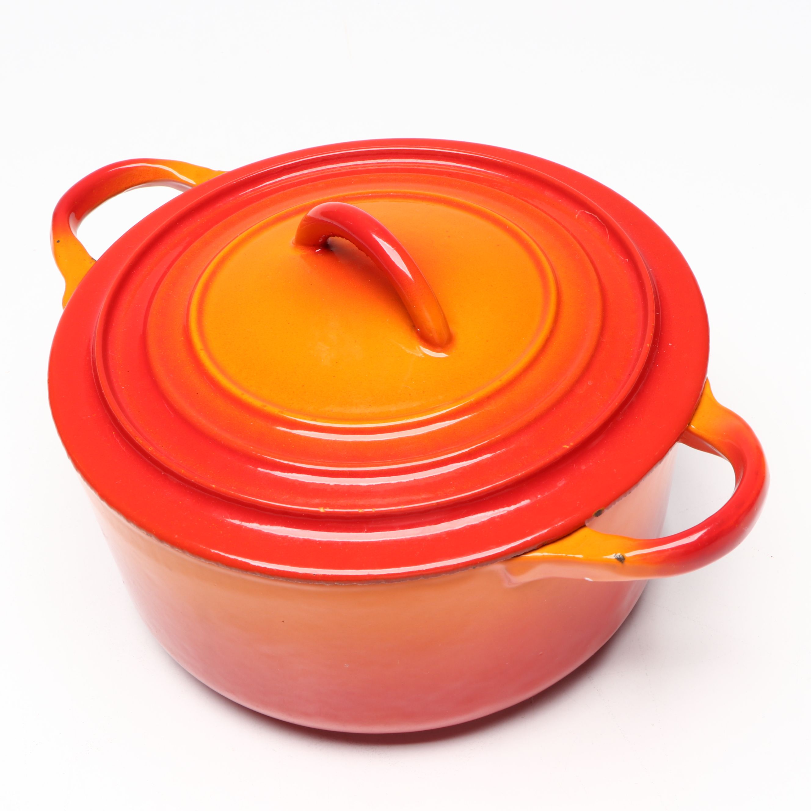 Le Creuset "Flame" Round Oven and Saucepan and Similar Dutch Oven