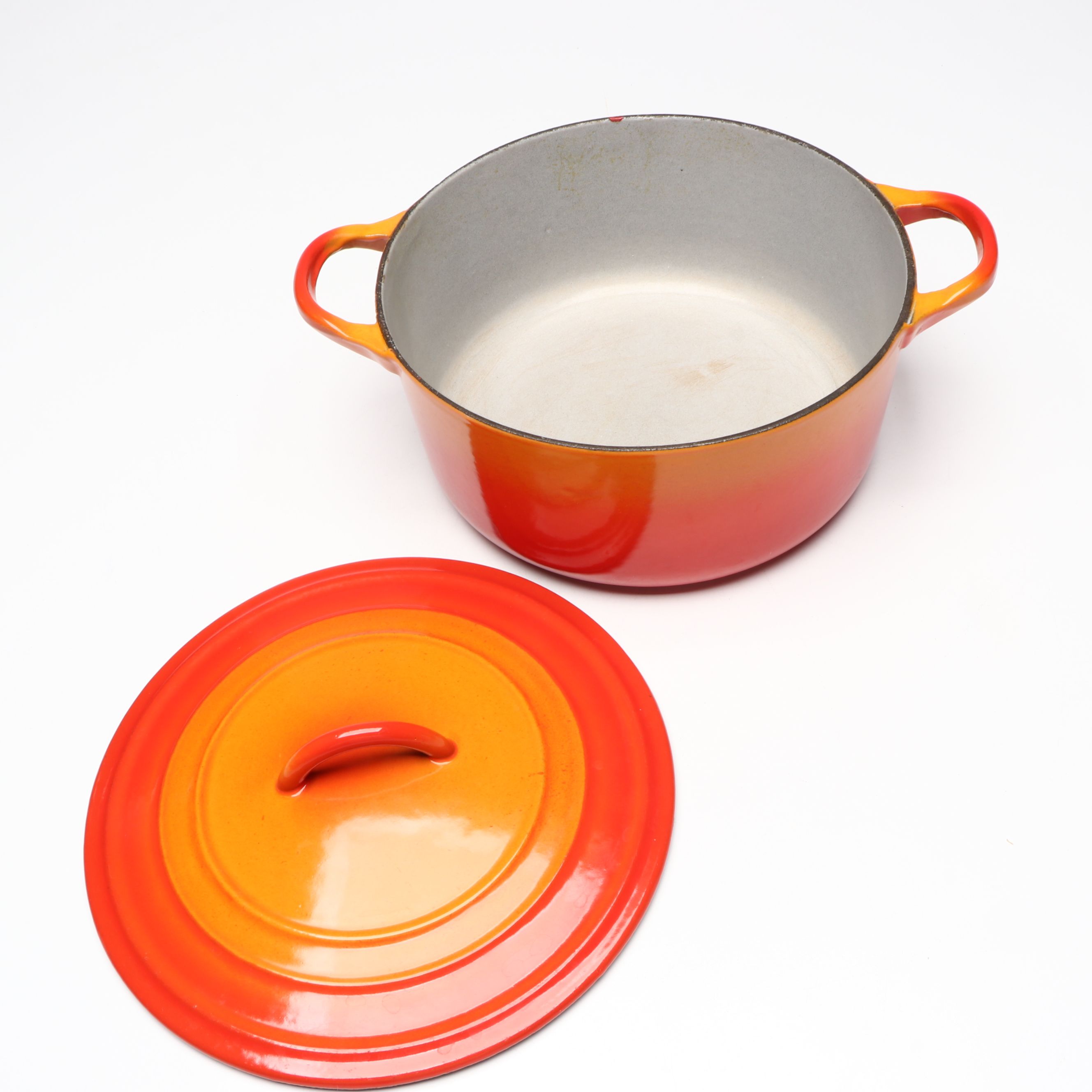 Le Creuset "Flame" Round Oven and Saucepan and Similar Dutch Oven