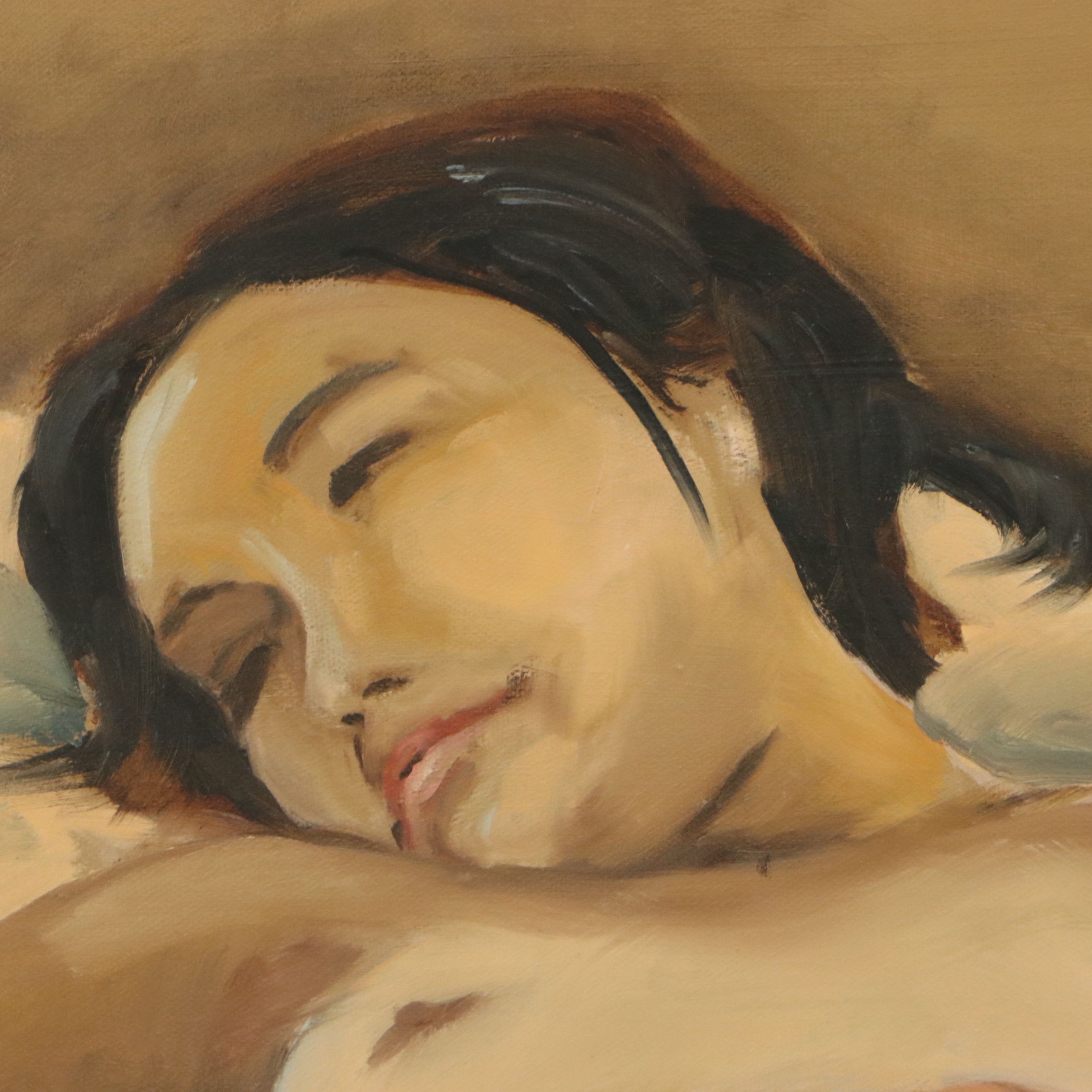 Larry Griggs Oil Painting of Reclining Female Nude