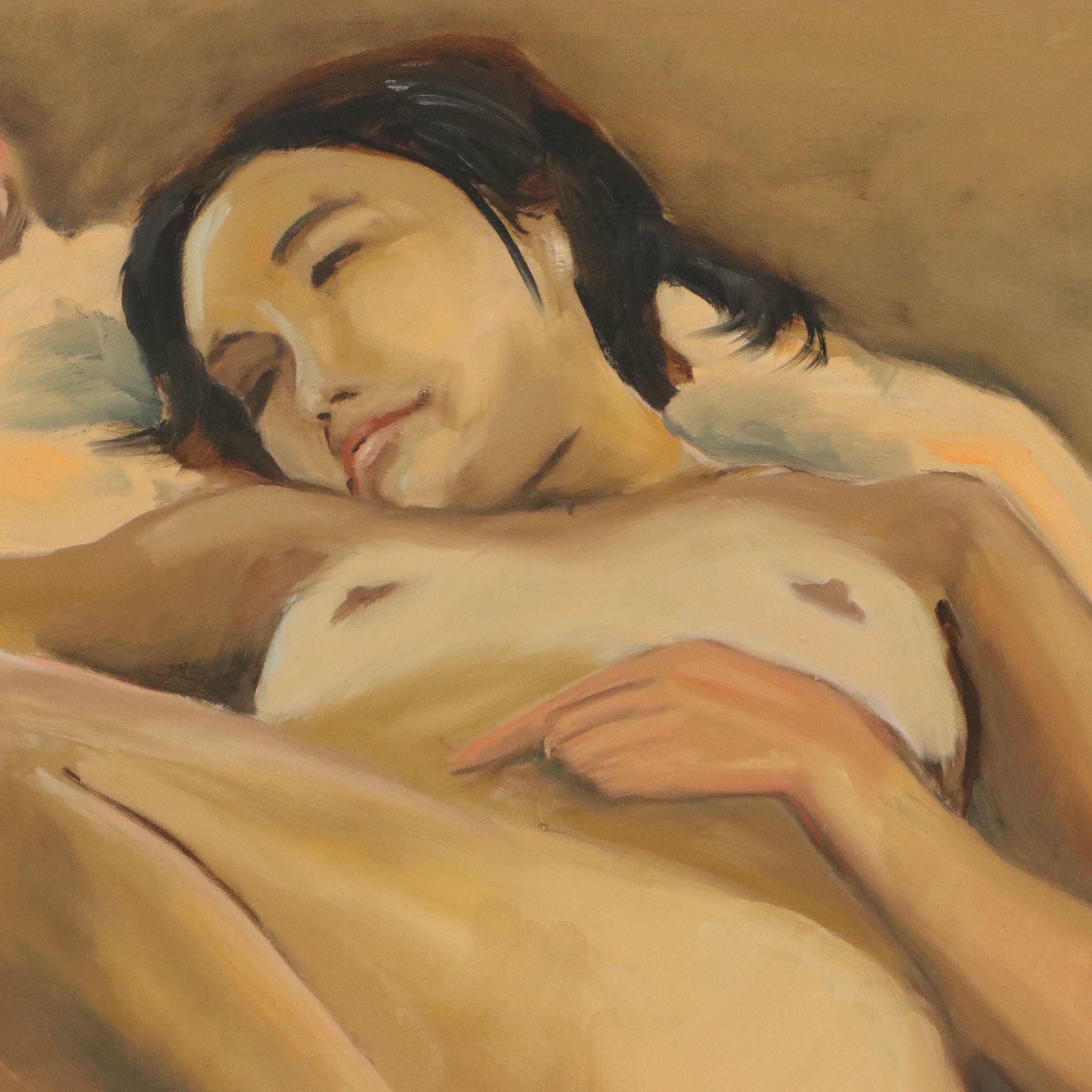 Larry Griggs Oil Painting of Reclining Female Nude