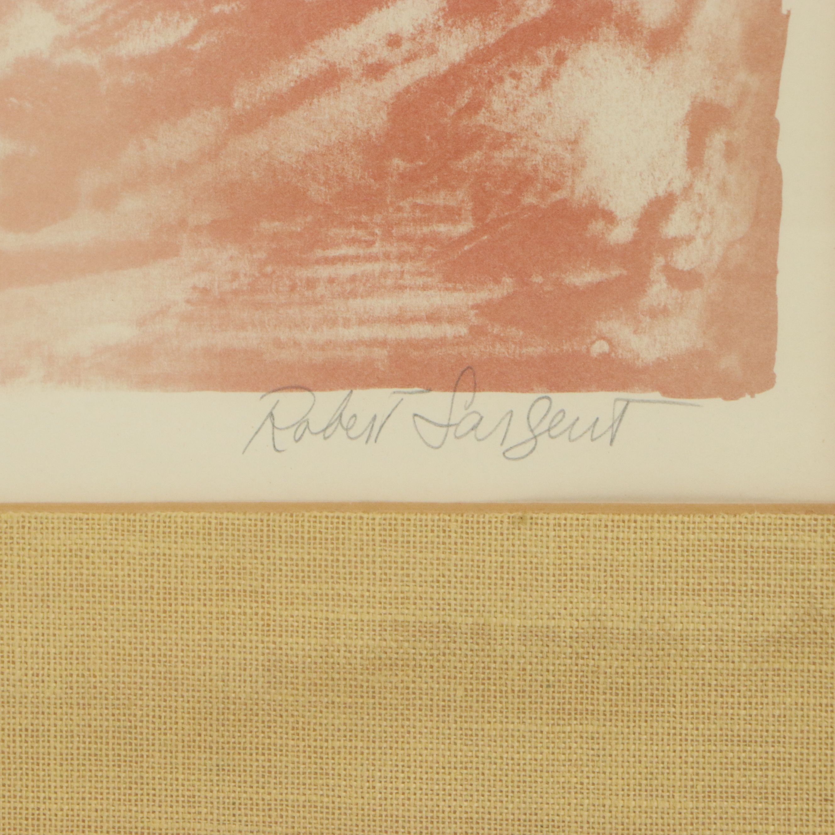 Robert Sargent Lithograph of Floral Still Life with Butterfly