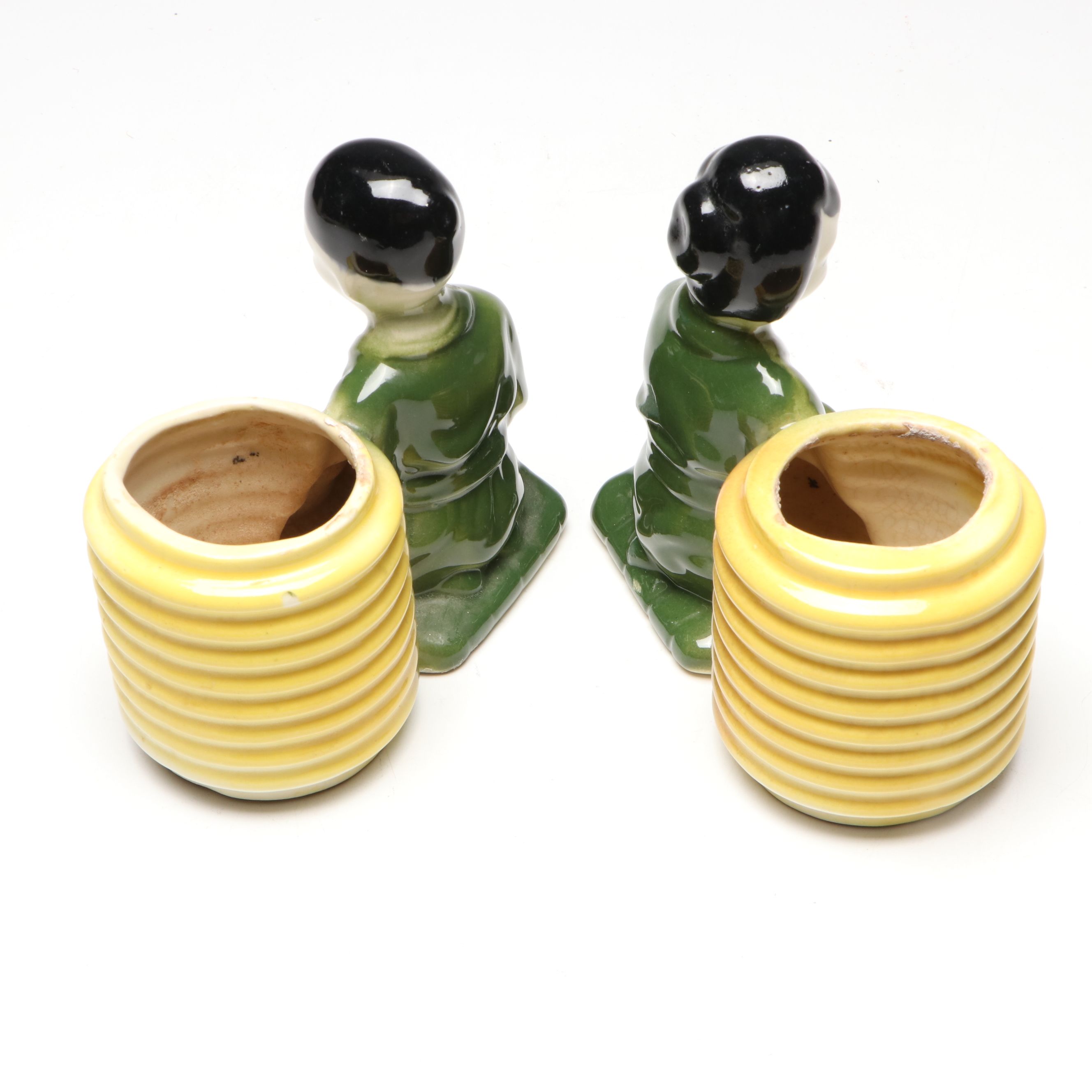 Japanese Satsuma Moriage Porcelain Vases with Other Ceramic and Cloisonné Vases