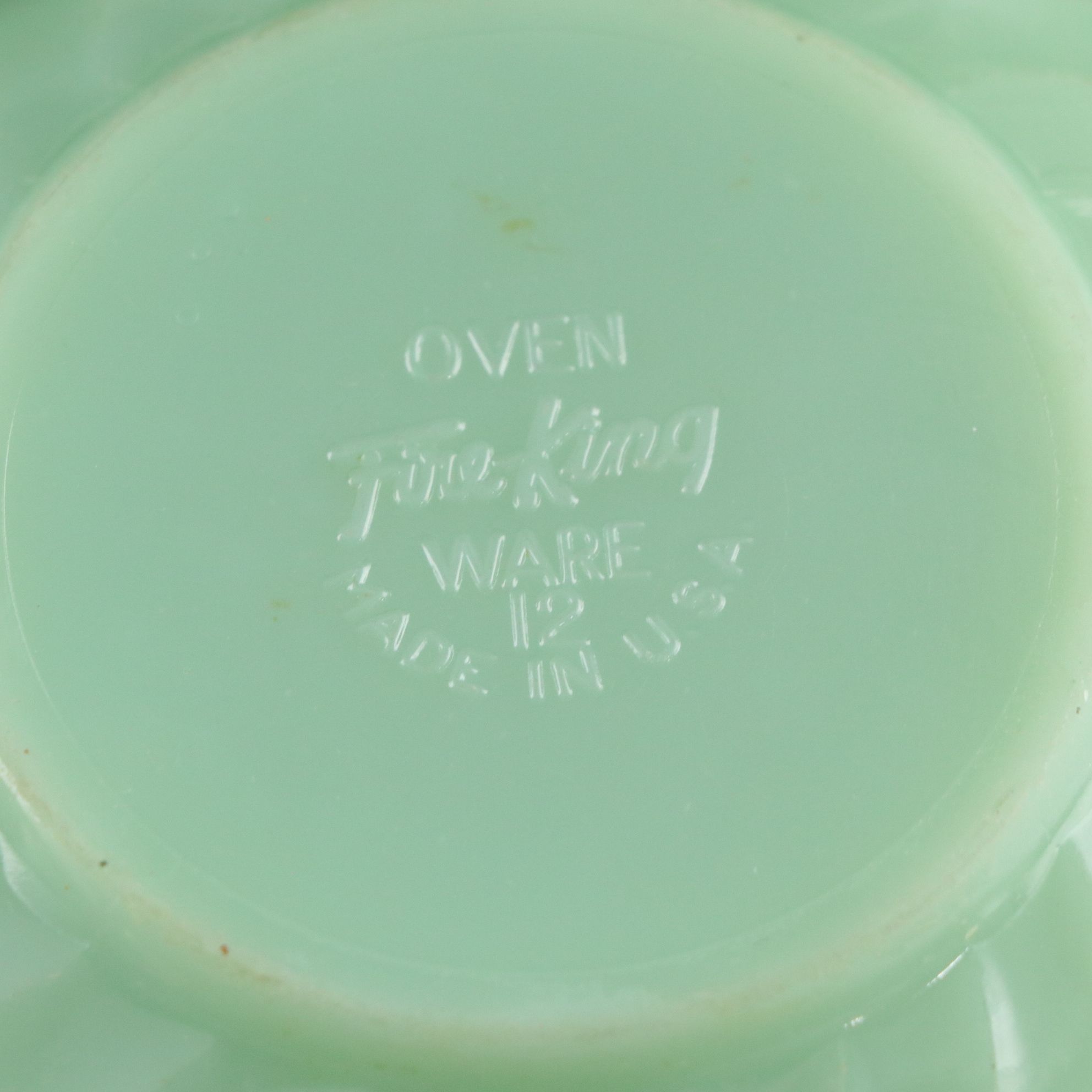 Fire-King "Swirl Jade Ite Shell" Mixing Bowls with Batter Bowl & Pie Plate