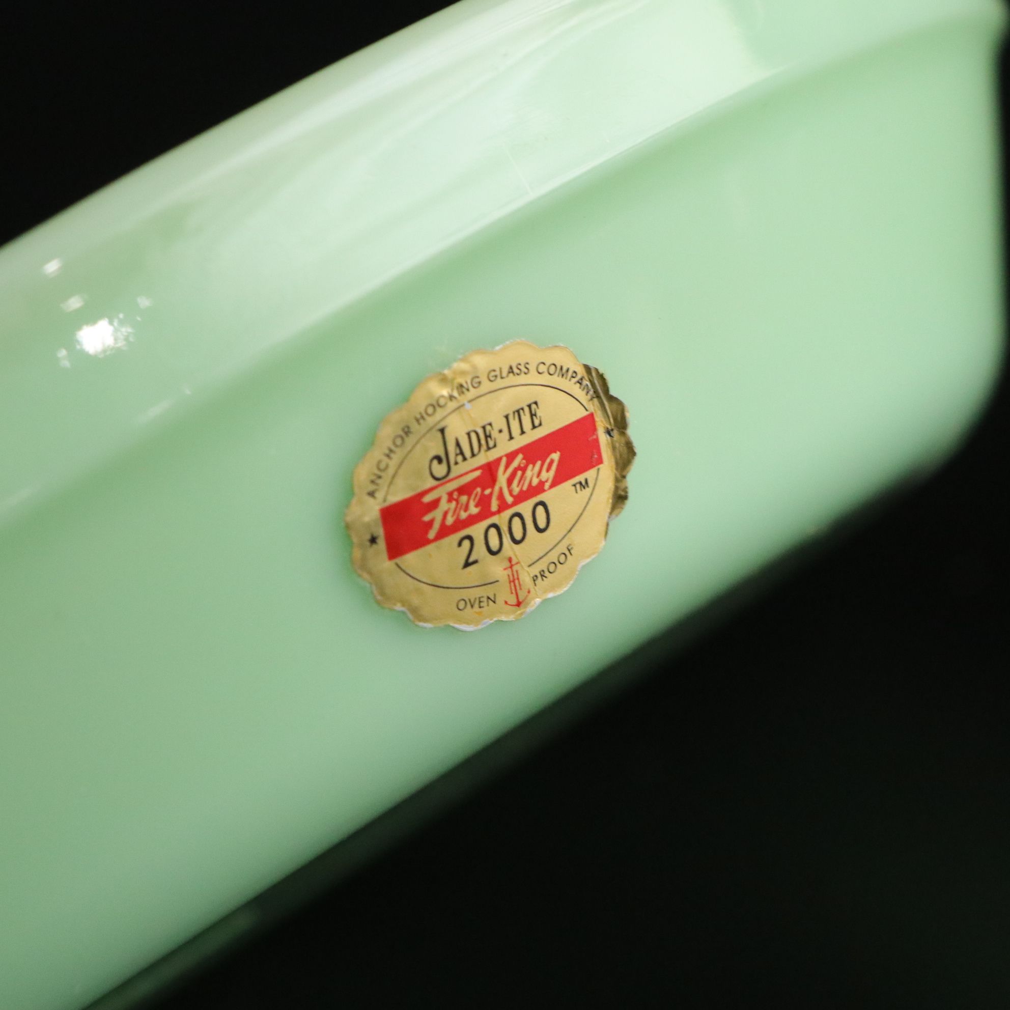 Fire-King "Swirl Jade Ite Shell" Mixing Bowls with Batter Bowl & Pie Plate