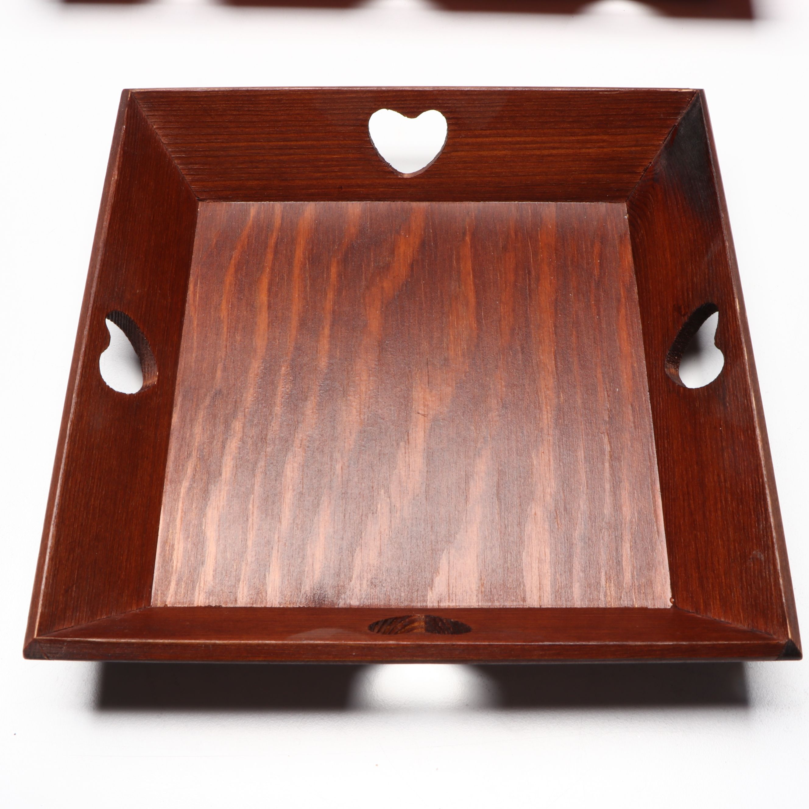 Swedish Heart Accent Wood and Metal Trays