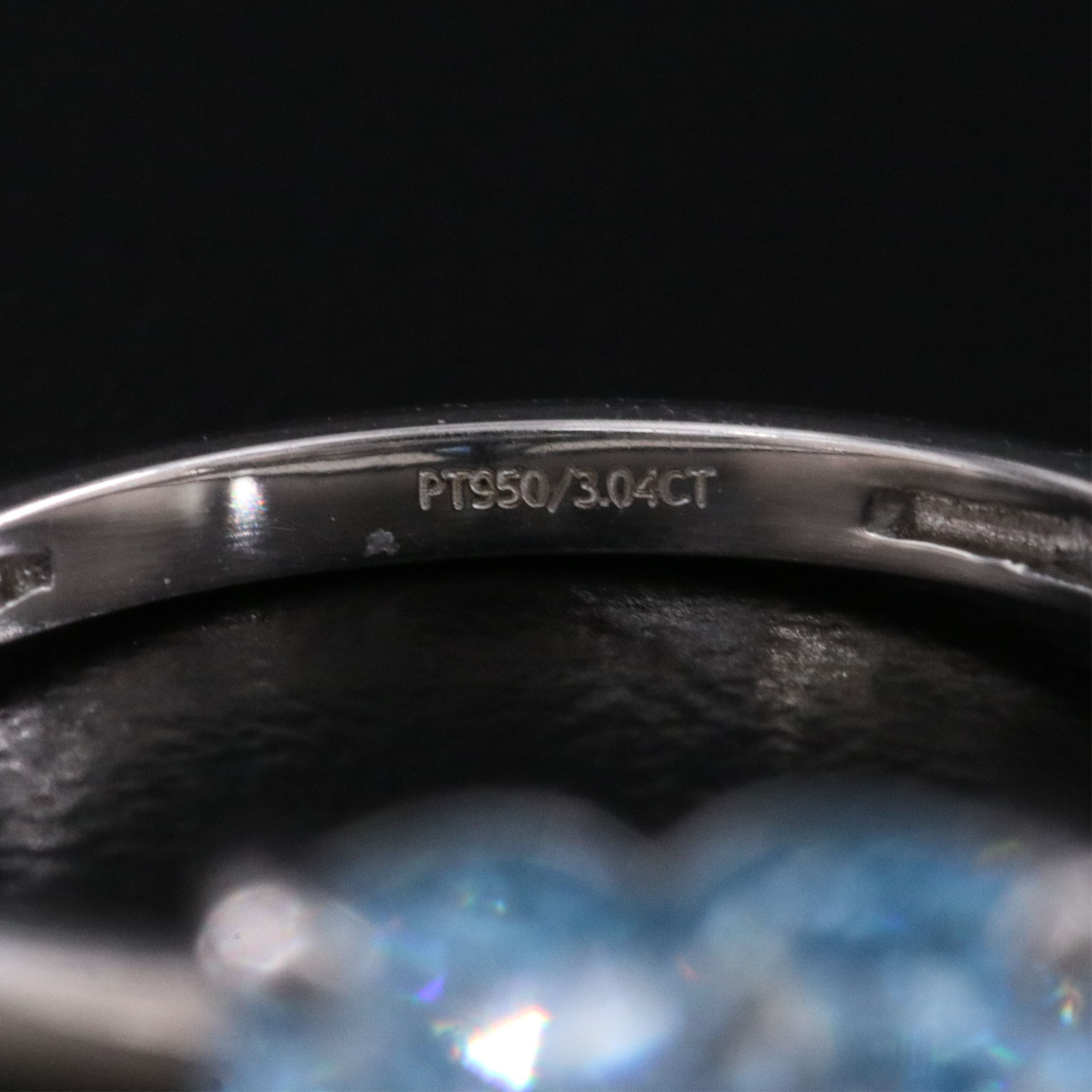 Platinum 3.04 CT Lab Grown Fancy Vivid Blue Diamond Ring with IGI Report