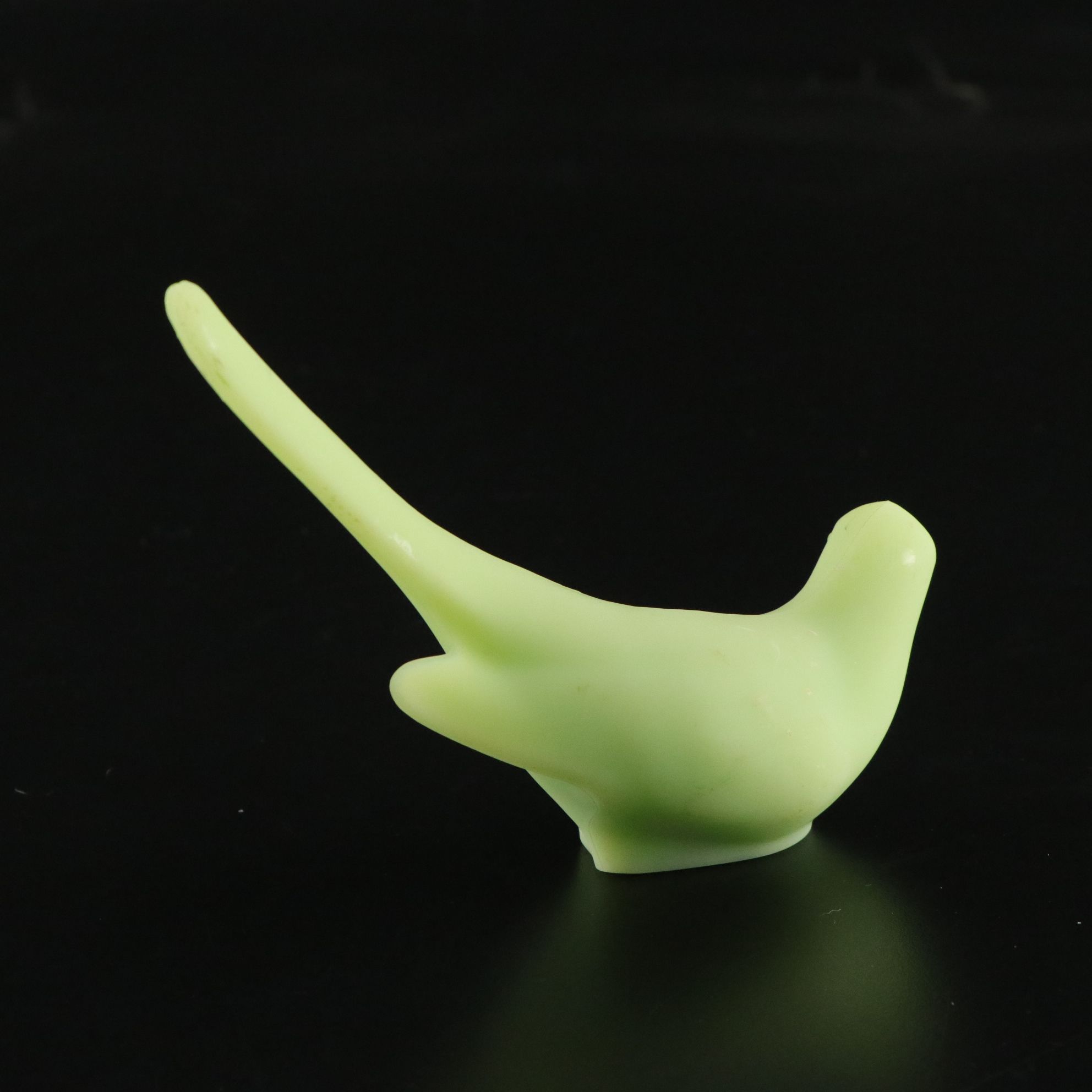 Fenton Uranium Glass "Bird of Happiness" and Other Glass Table Accessories