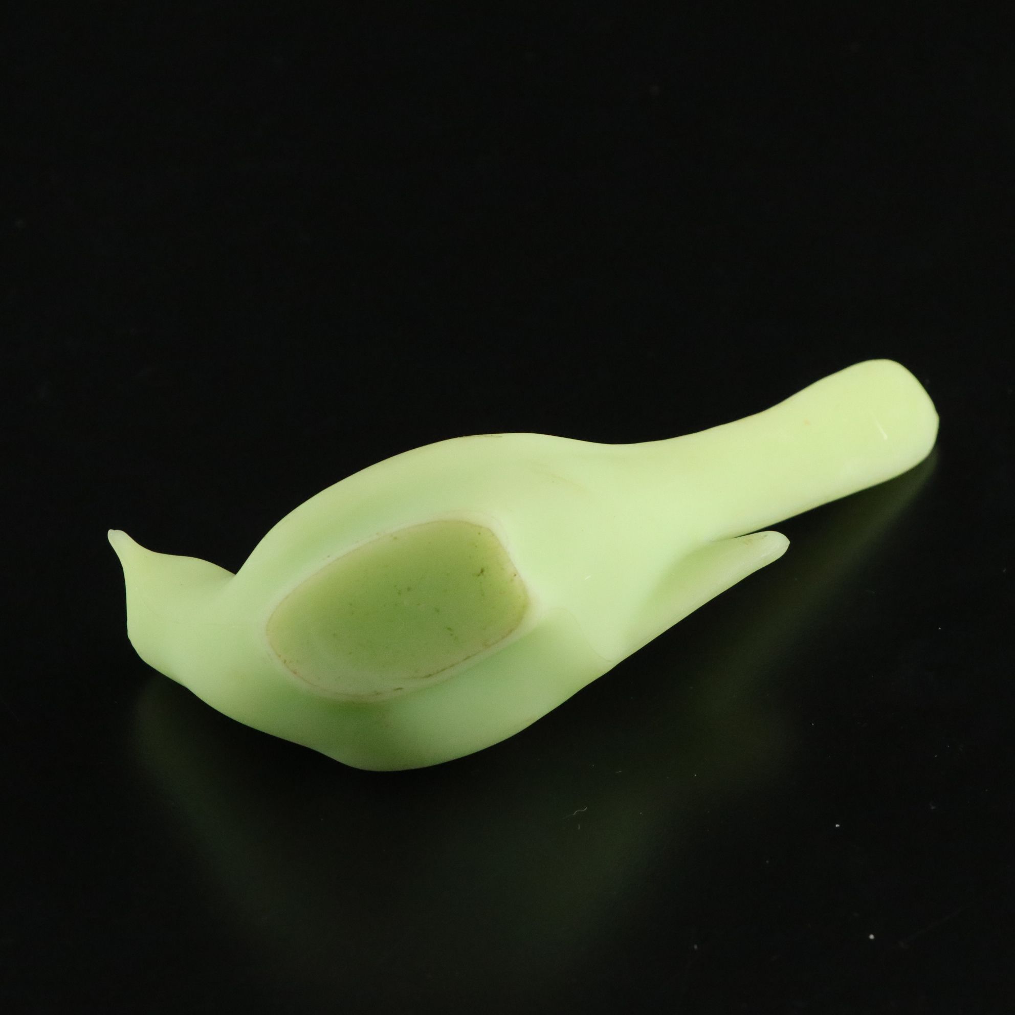 Fenton Uranium Glass "Bird of Happiness" and Other Glass Table Accessories