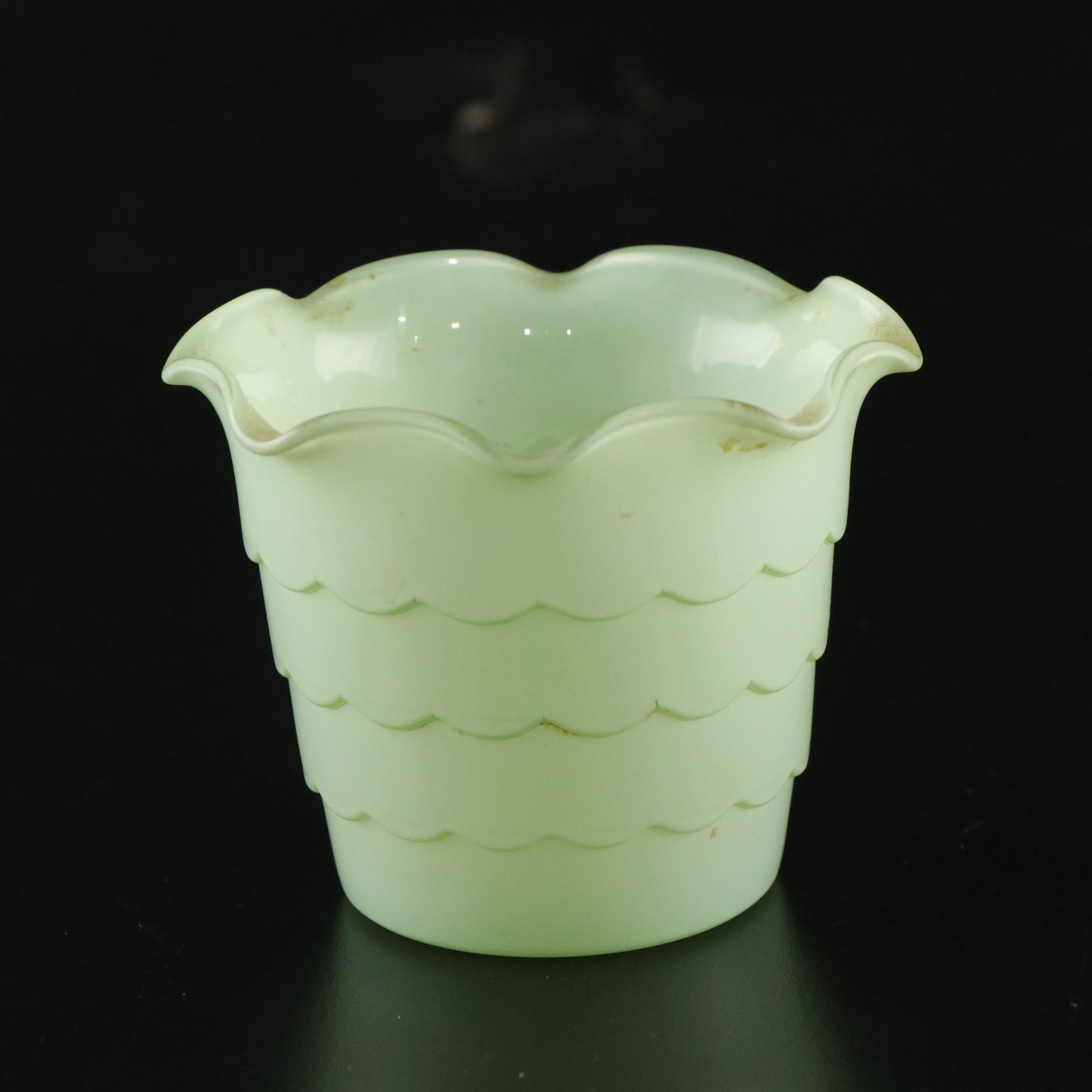 Fenton Uranium Glass "Bird of Happiness" and Other Glass Table Accessories
